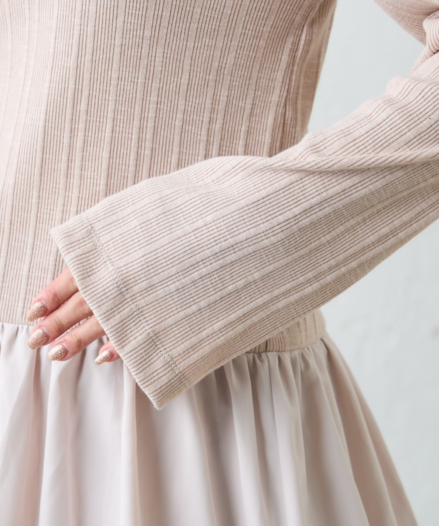 CIAOPANIC TYPY(チャオパニックティピー) 【レイヤードにおすすめ】裾バルーンランダムリブトップス