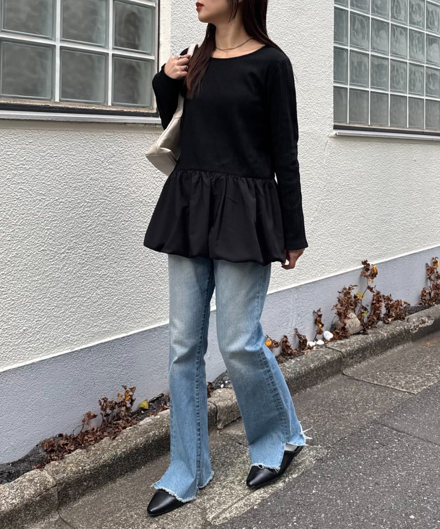 CIAOPANIC TYPY(チャオパニックティピー) 裾バルーンランダムリブトップス