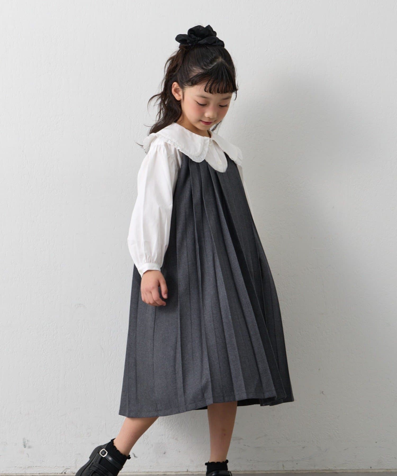 CIAOPANIC TYPY(チャオパニックティピー) 【KIDS】【フォーマル・セレモニー】洗えるBIGカラー襟プリーツワンピースセット