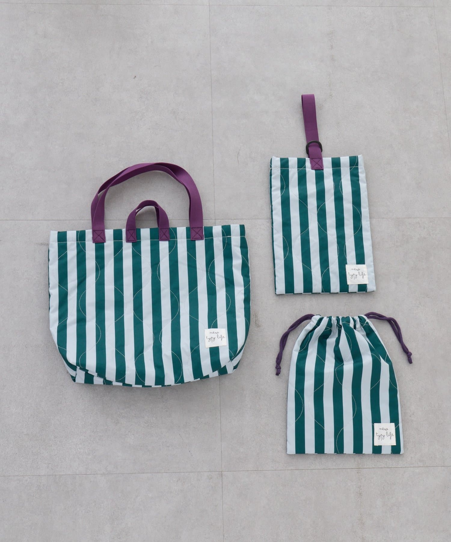 CIAOPANIC TYPY(チャオパニックティピー) 【KIDS】【新生活・入学準備】洗えるストライプ柄マルチウェイ巾着袋(ユニセックス)