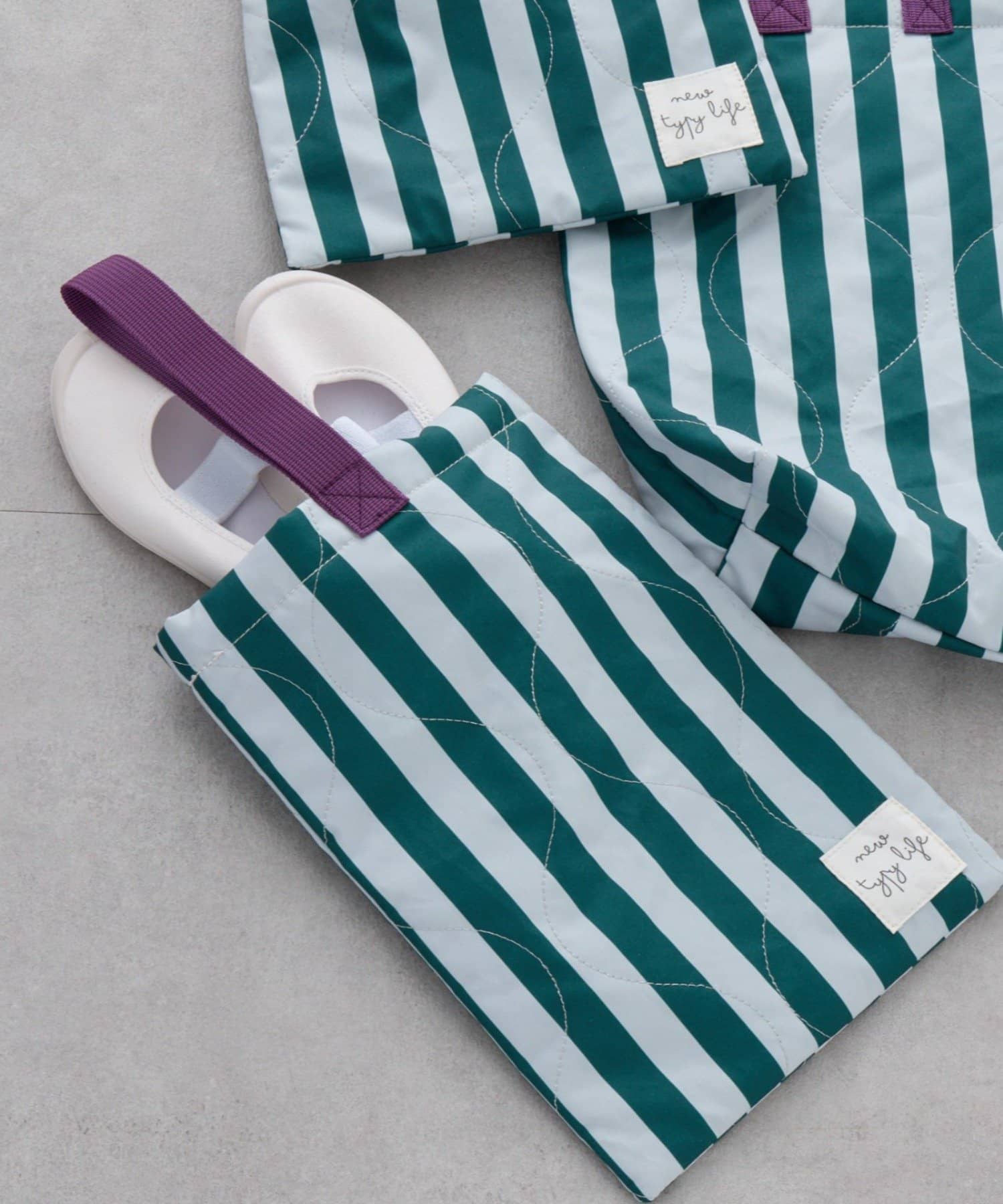 CIAOPANIC TYPY(チャオパニックティピー) 【KIDS】【新生活・入学準備】洗えるストライプ柄上履き入れ(ユニセックス)