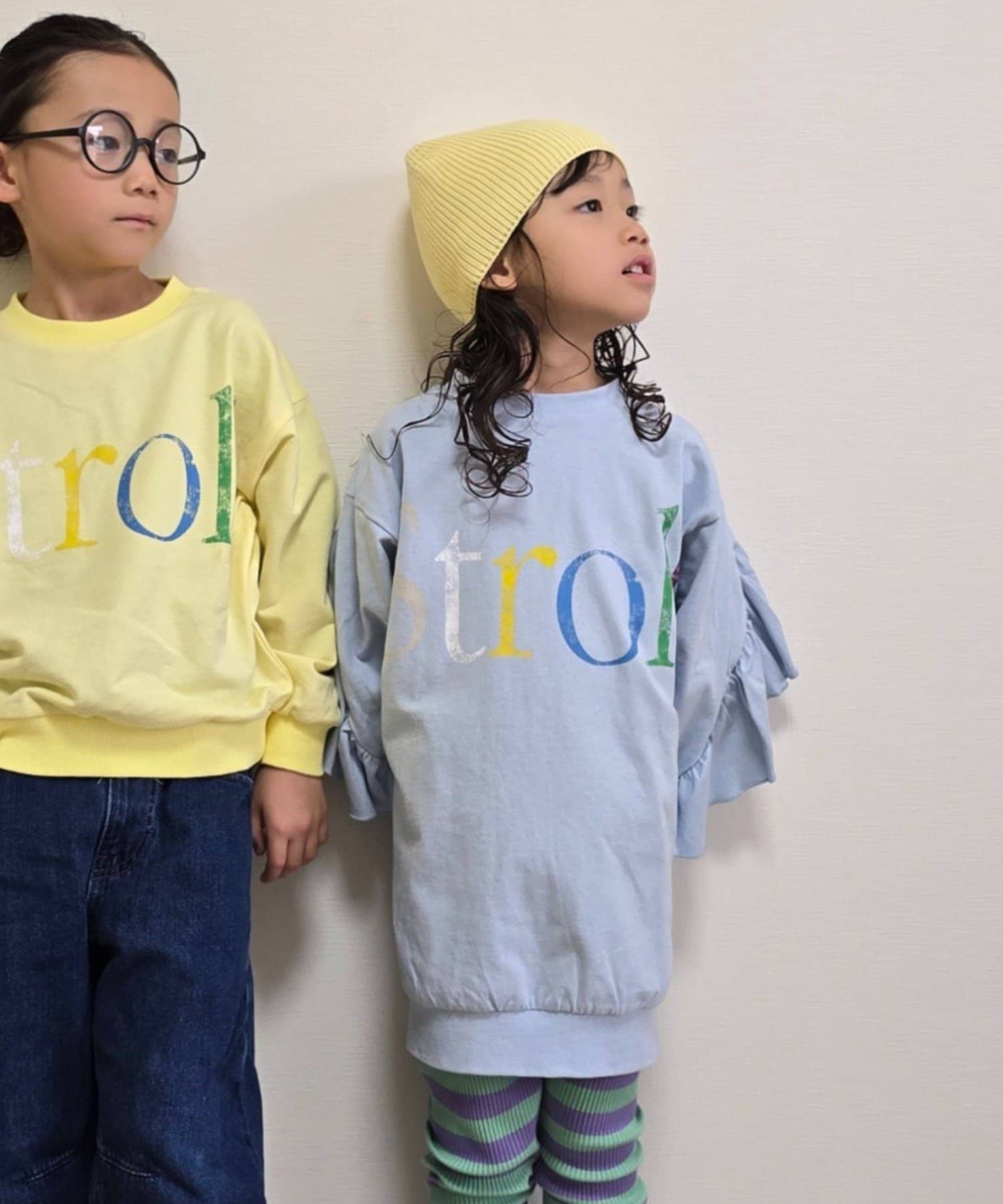 CIAOPANIC TYPY(チャオパニックティピー) 《WEB限定》【KIDS】ミニ裏毛かすれロゴバックフリルワンピ(ジュニアサイズあり)