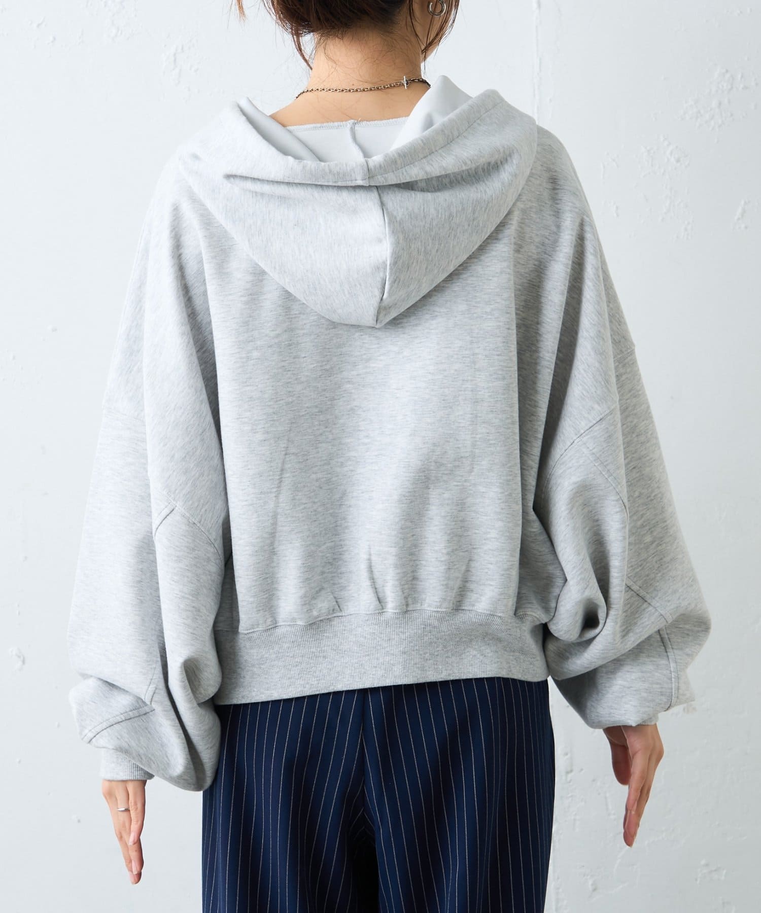 CIAOPANIC TYPY(チャオパニックティピー) 【ゆるっと抜け感大人フーディー】ドルマンスリーブピグメントダンボールパーカー