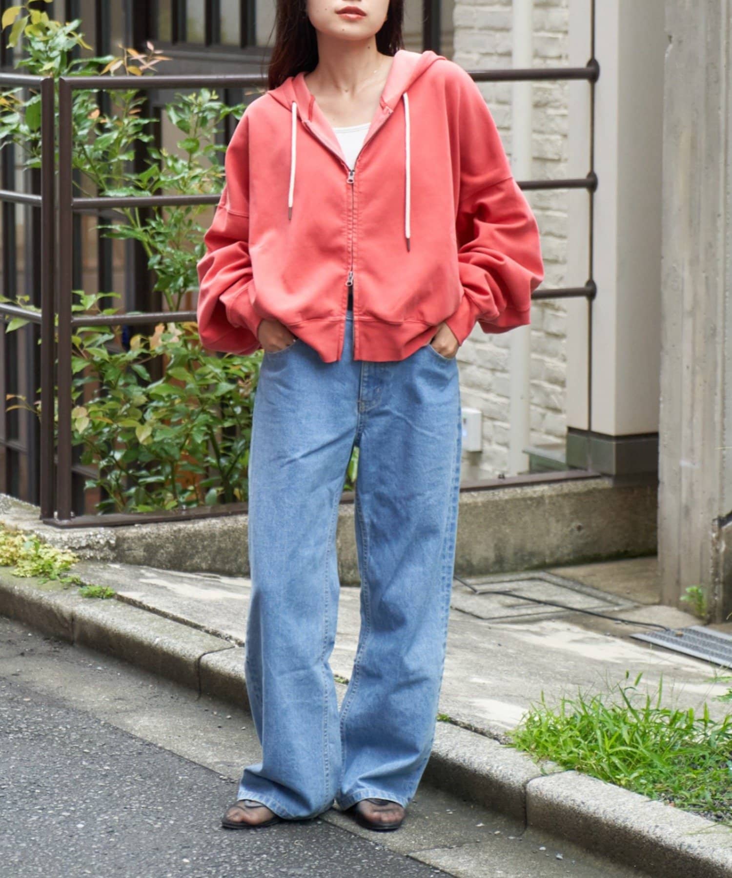 CIAOPANIC TYPY(チャオパニックティピー) 【ゆるっと抜け感大人フーディー】ドルマンスリーブピグメントダンボールパーカー