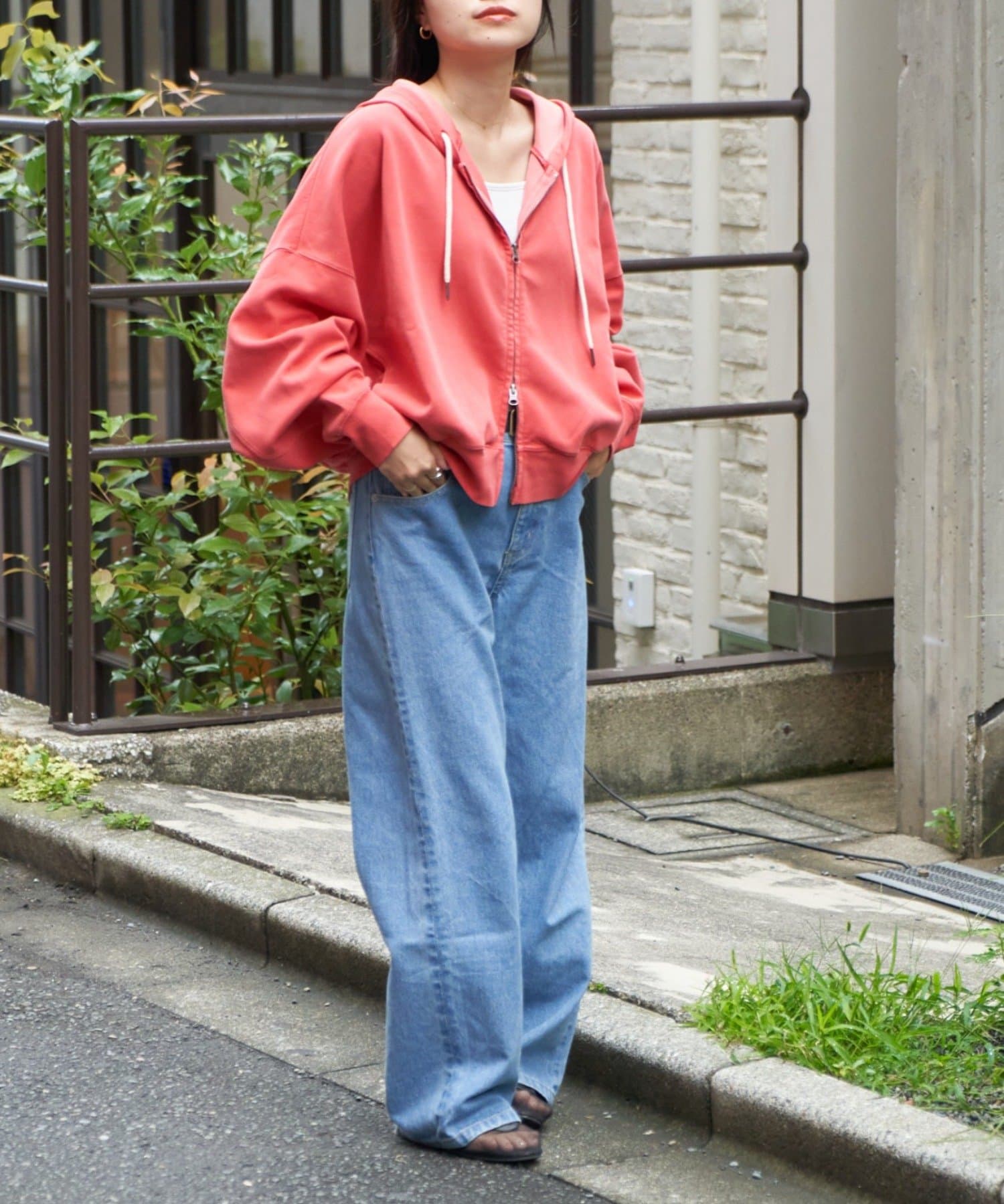 CIAOPANIC TYPY(チャオパニックティピー) 【ゆるっと抜け感大人フーディー】ドルマンスリーブピグメントダンボールパーカー