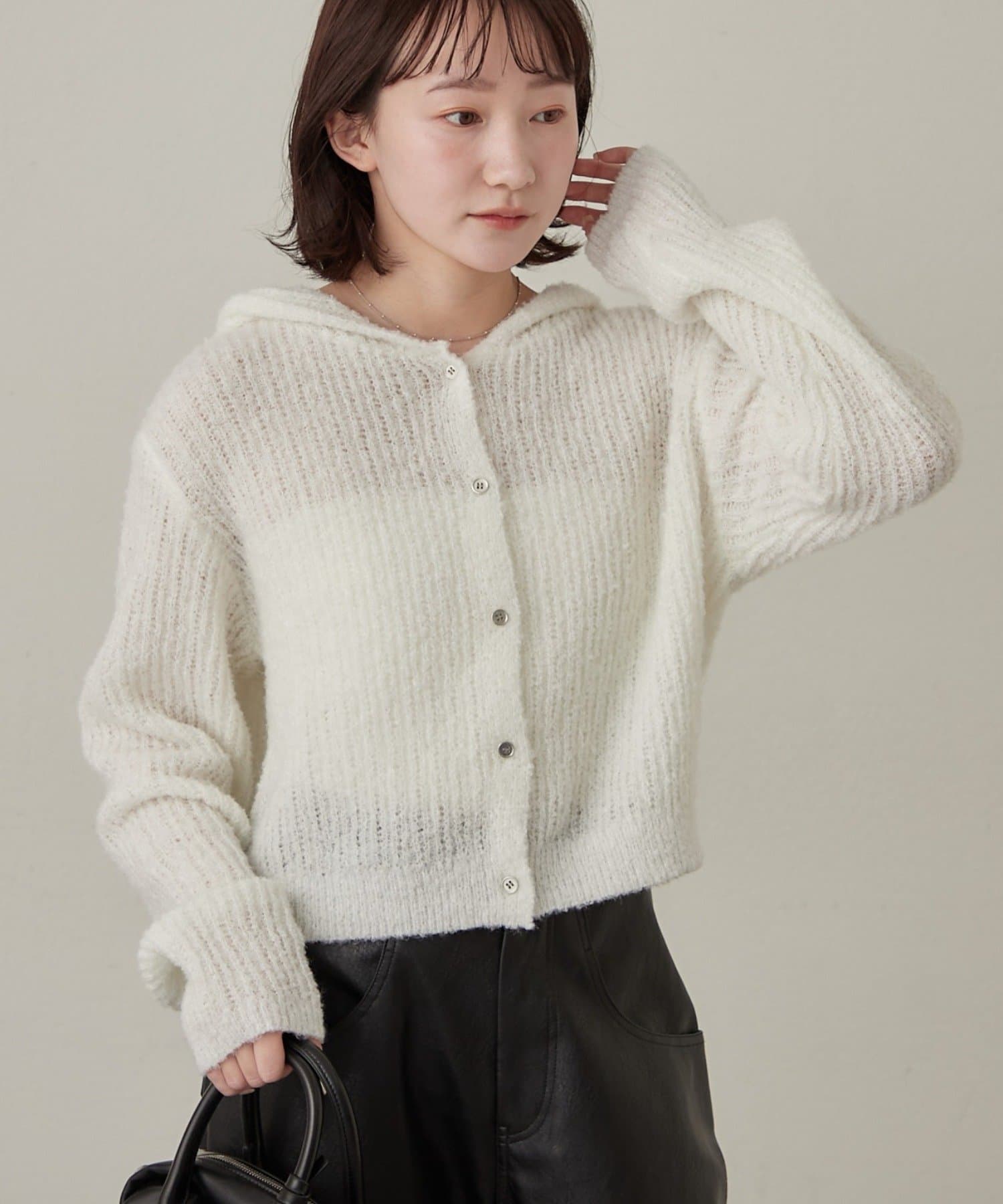 mline(エムライン) [mline]ポコニット フーディーカーデ