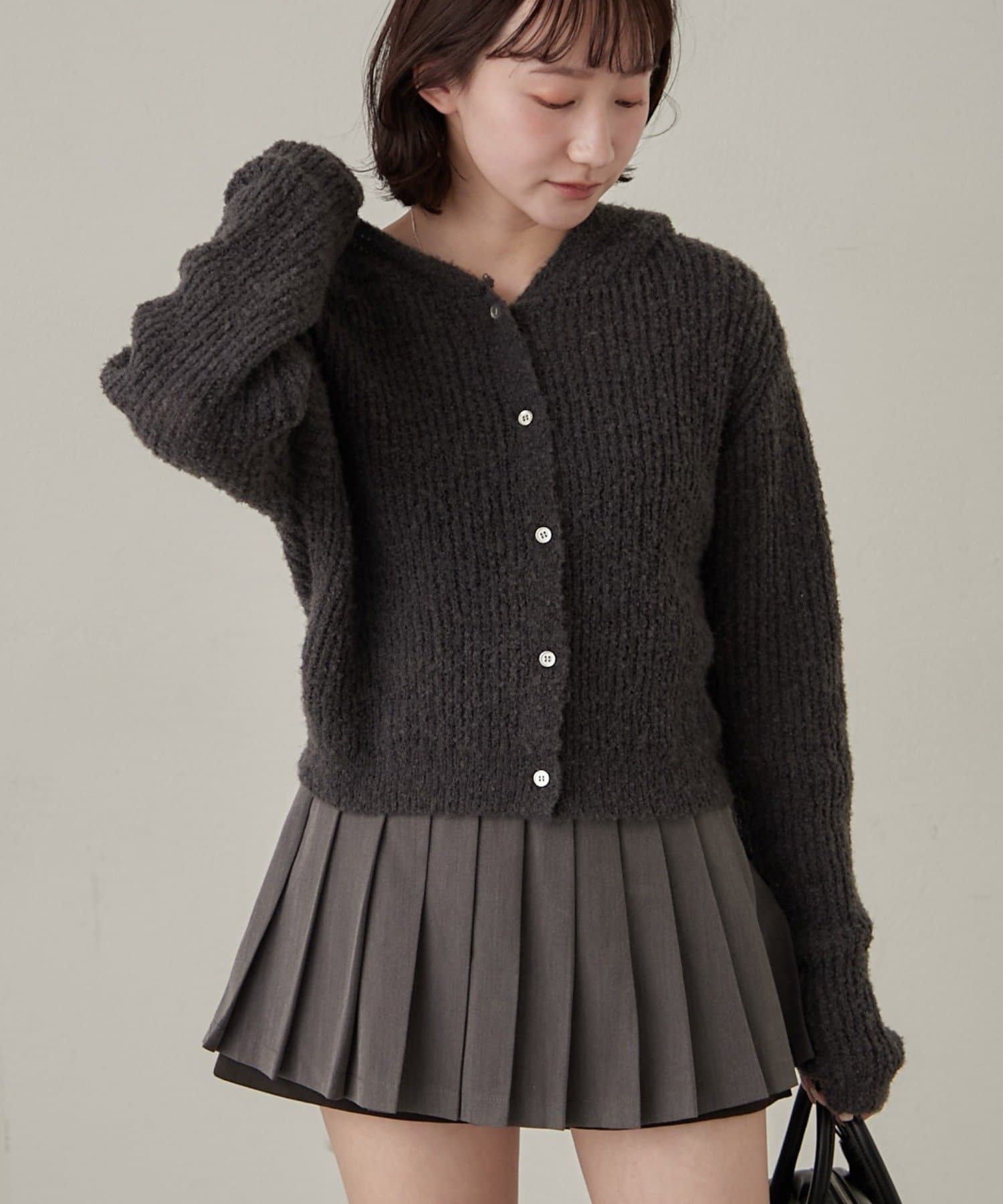 mline(エムライン) [mline]ポコニット フーディーカーデ