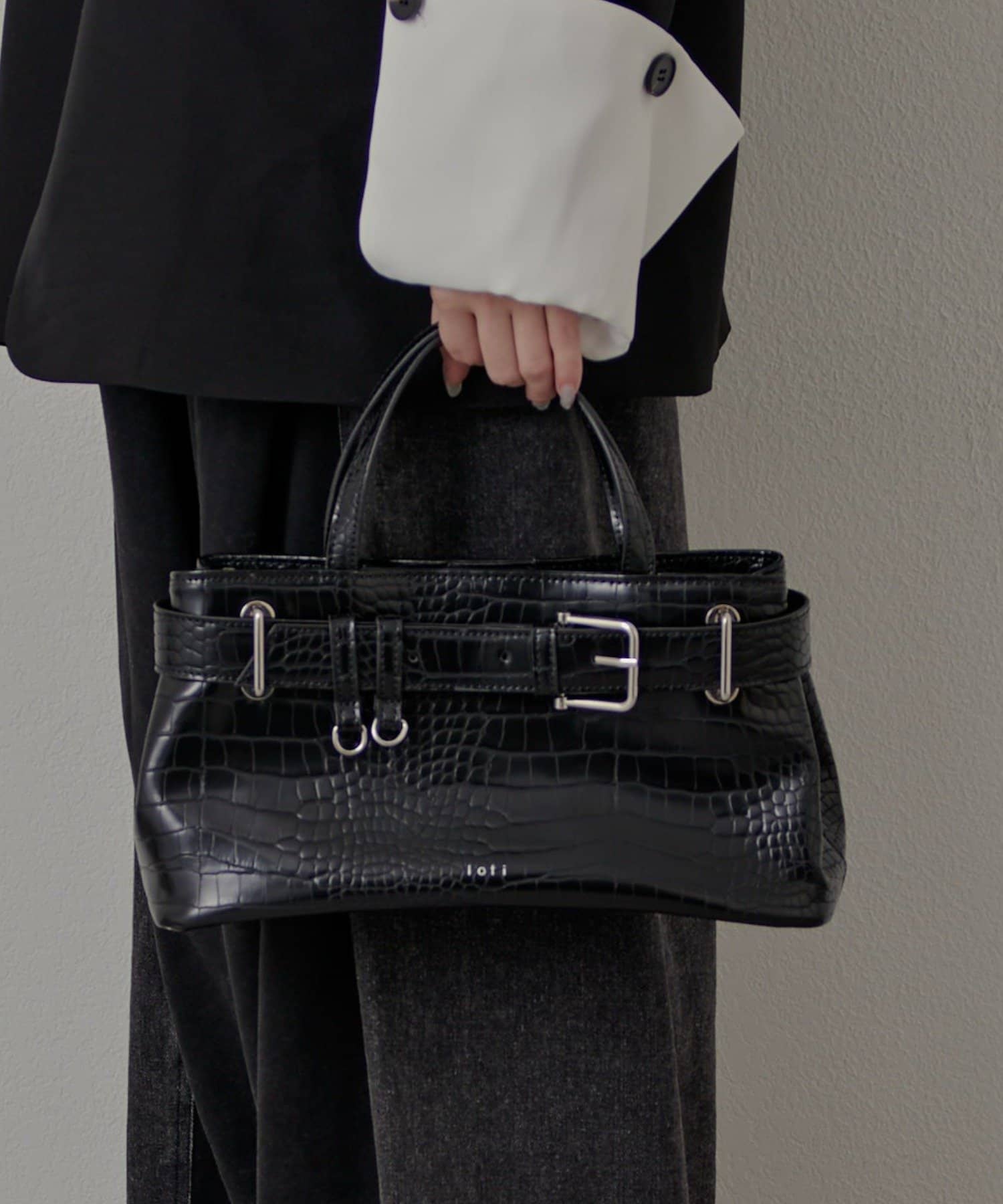 mline(エムライン) [mline] loti クロコワイド ボストンバッグ