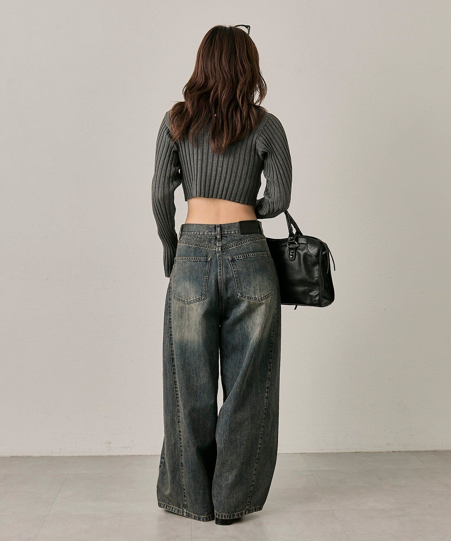 mline(エムライン) [mline]ロゴプレート リブカーディガン