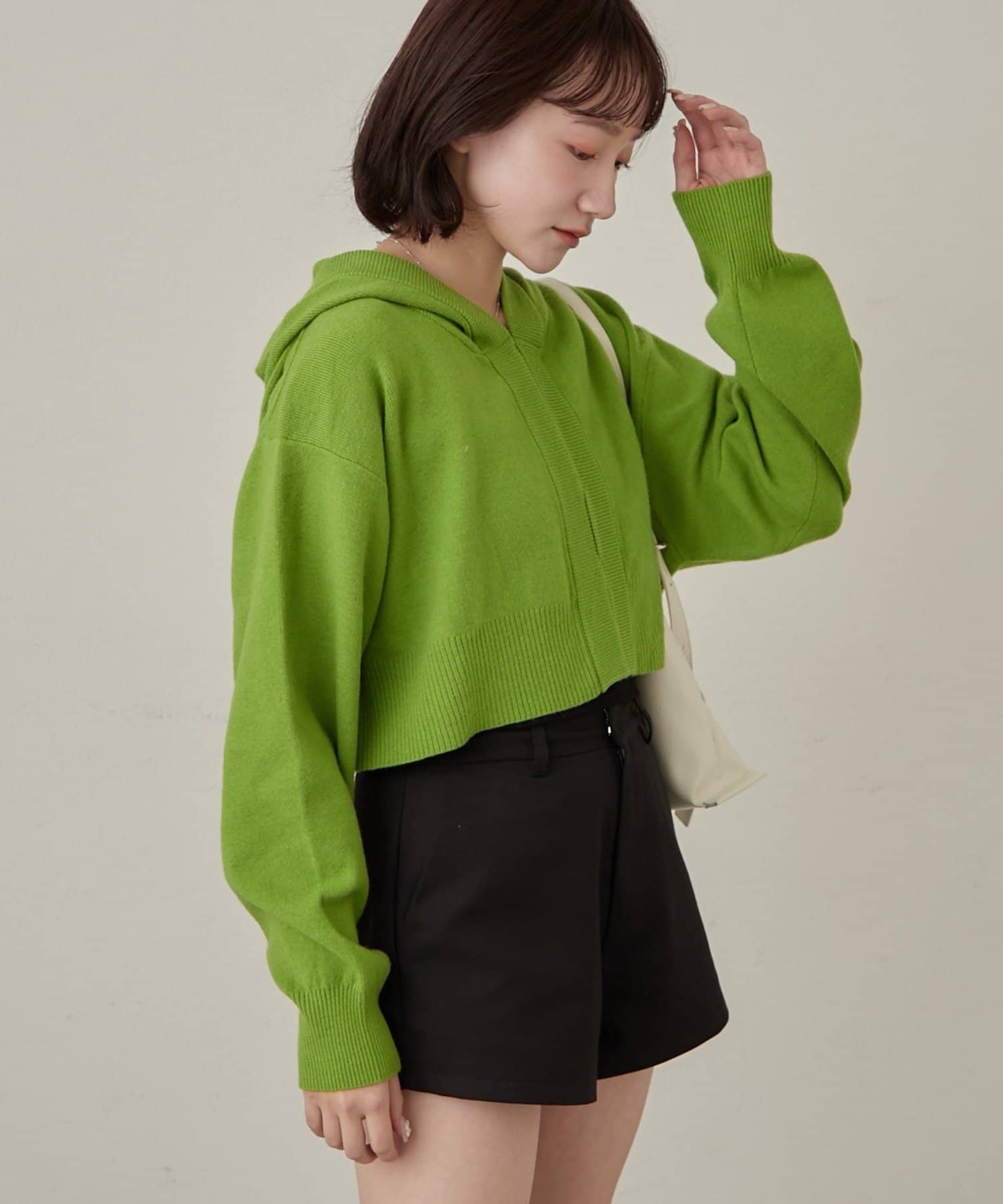 mline(エムライン) [mline]ショートニットフーディー