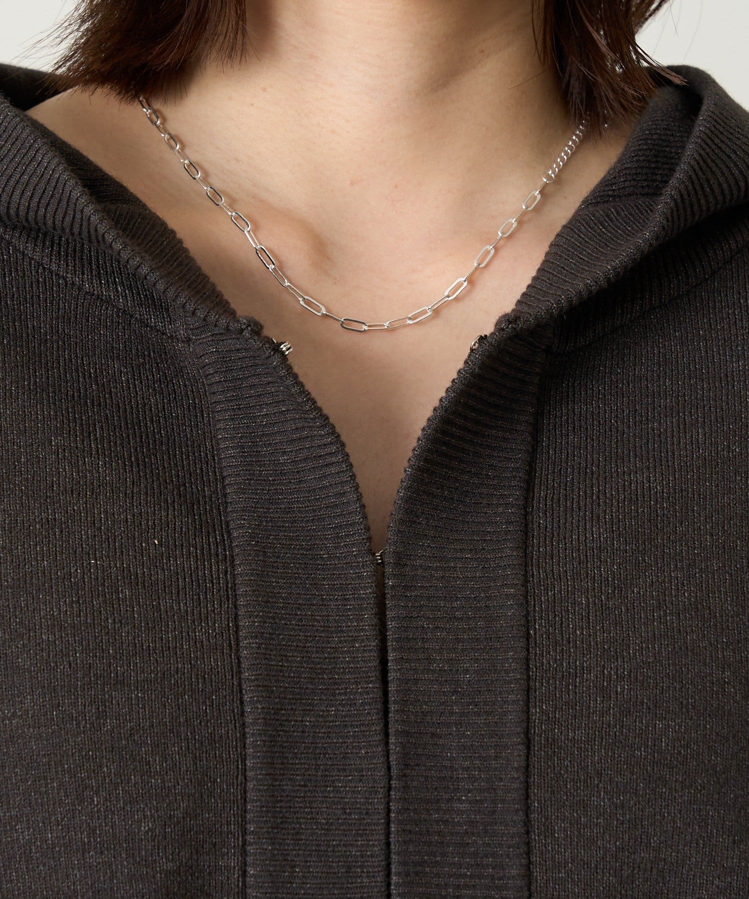 mline(エムライン) [mline]ショートニットフーディー