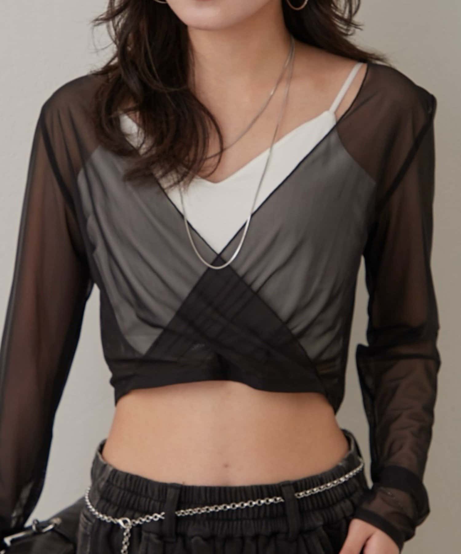 mline(エムライン) [mline]パット付き プレートシンプルキャミ