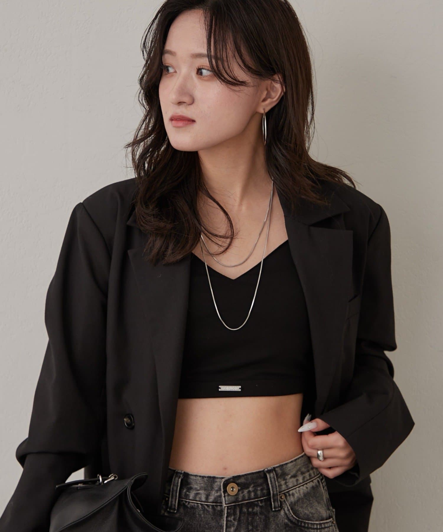 mline(エムライン) [mline]パット付き プレートシンプルキャミ