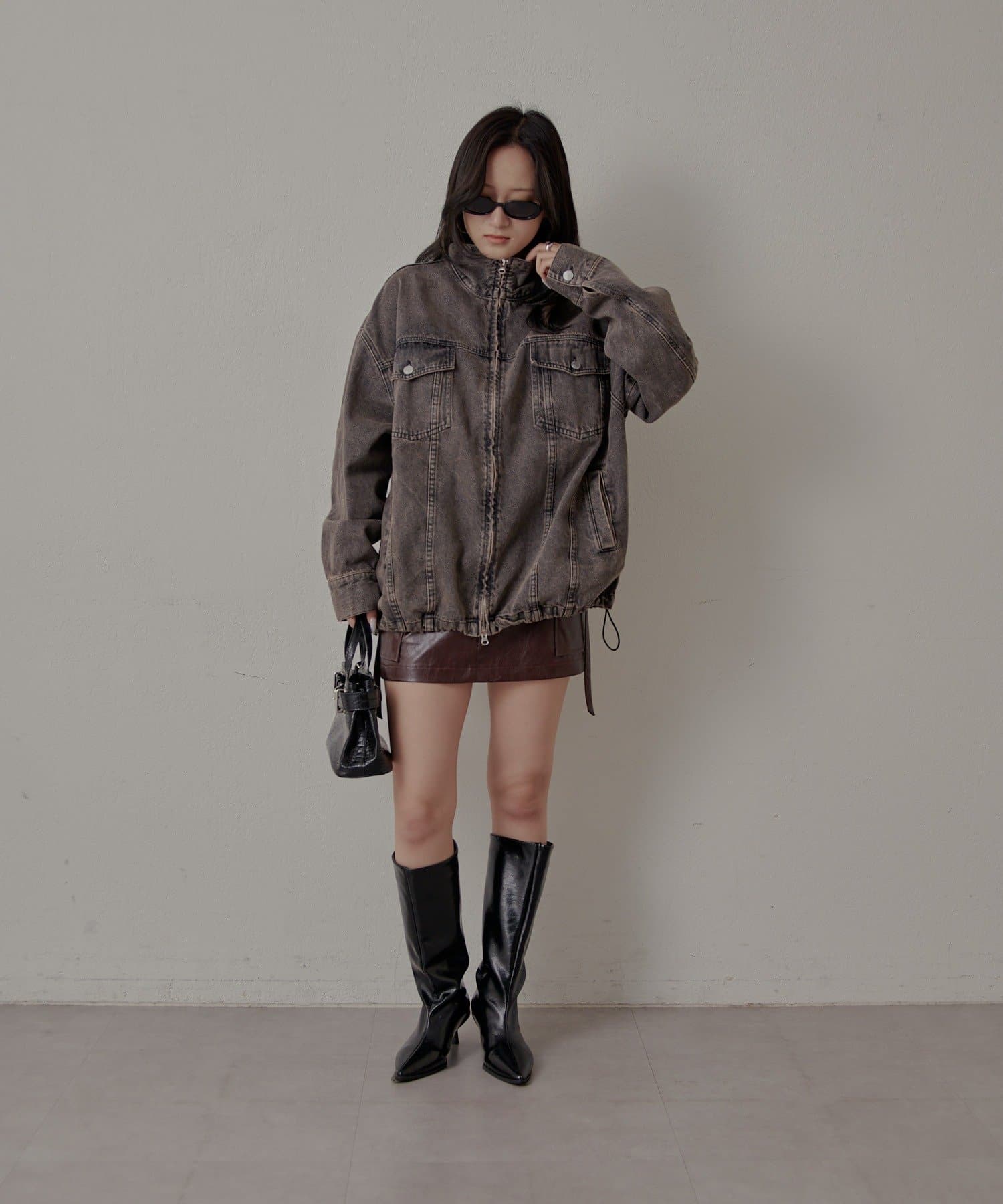 mline(エムライン) [mline]ドロストデニムジップ ジャケット