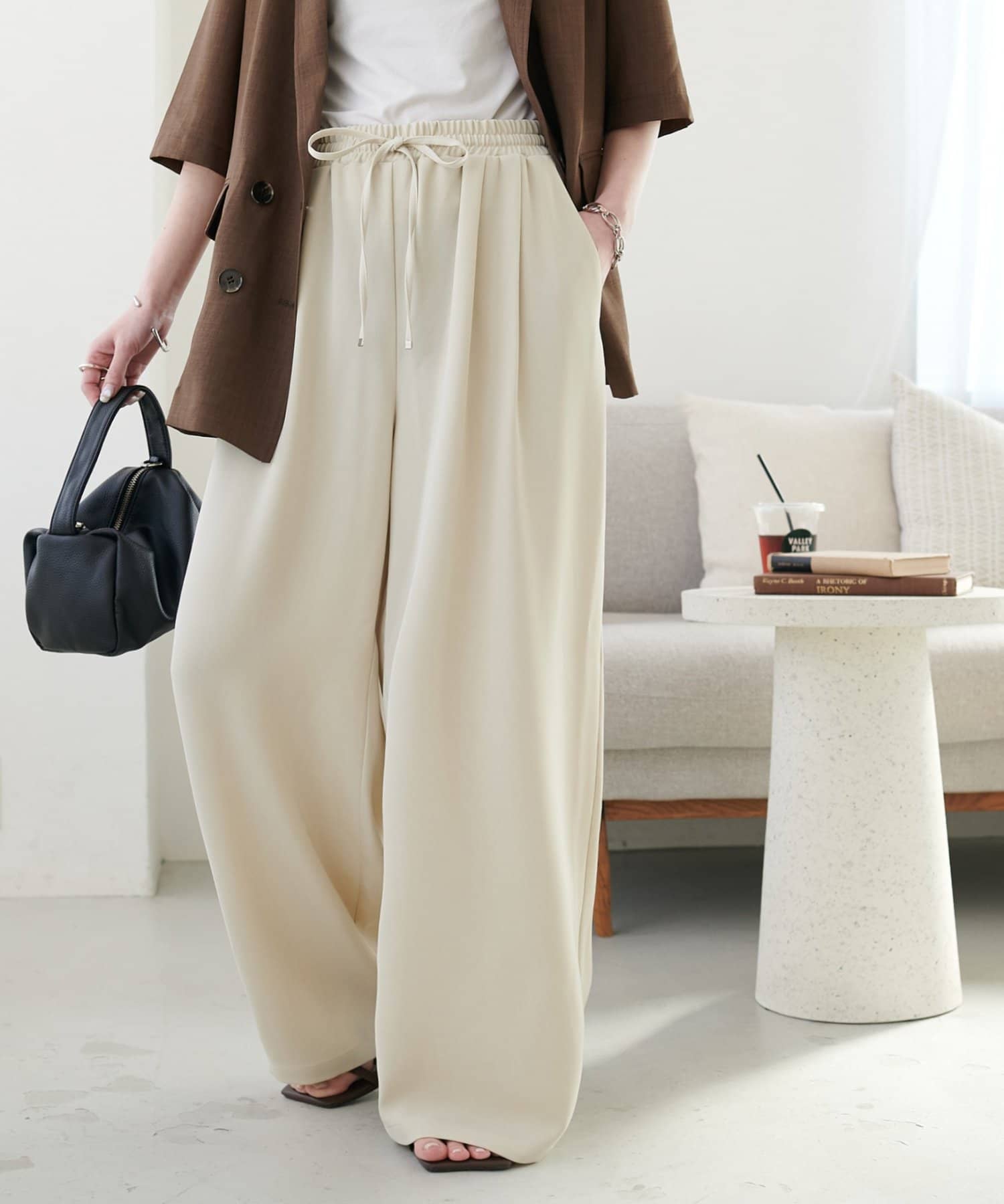 DISCOAT(ディスコート) スーパートロミ2タックイージーパンツ