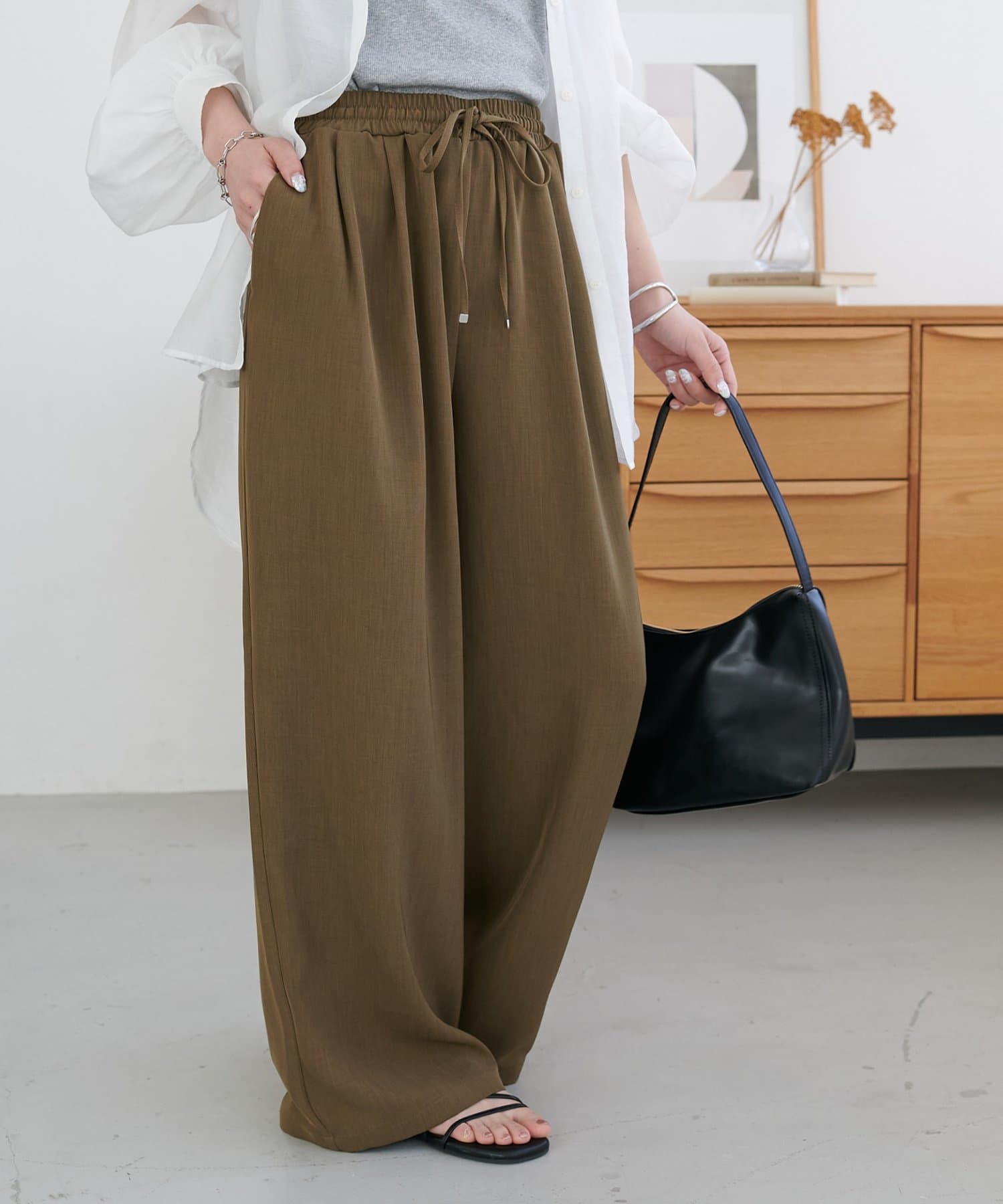 DISCOAT(ディスコート) スーパートロミ2タックイージーパンツ