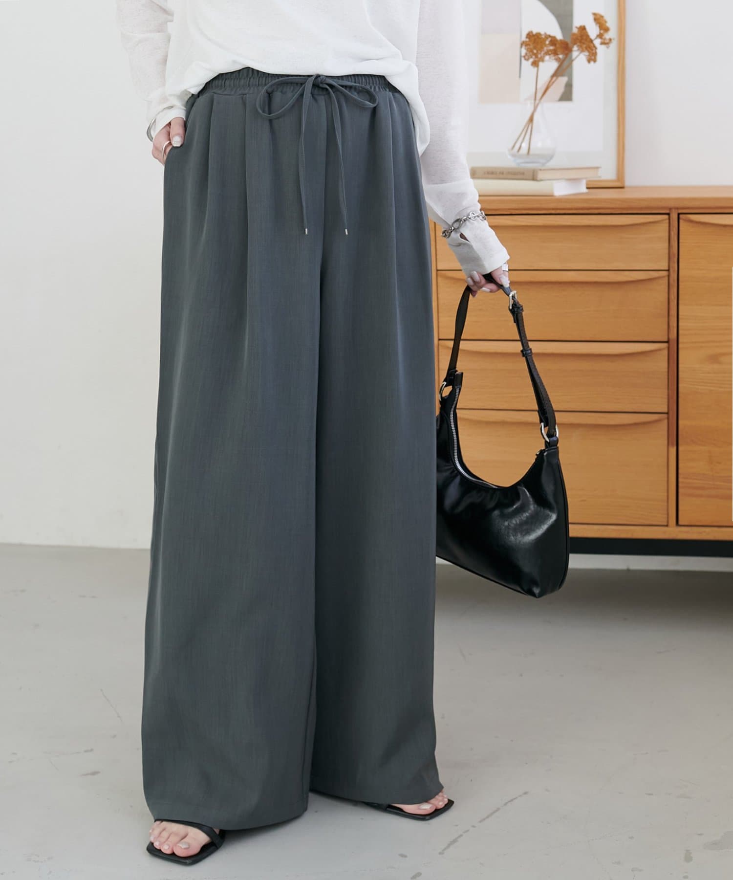 DISCOAT(ディスコート) スーパートロミ2タックイージーパンツ