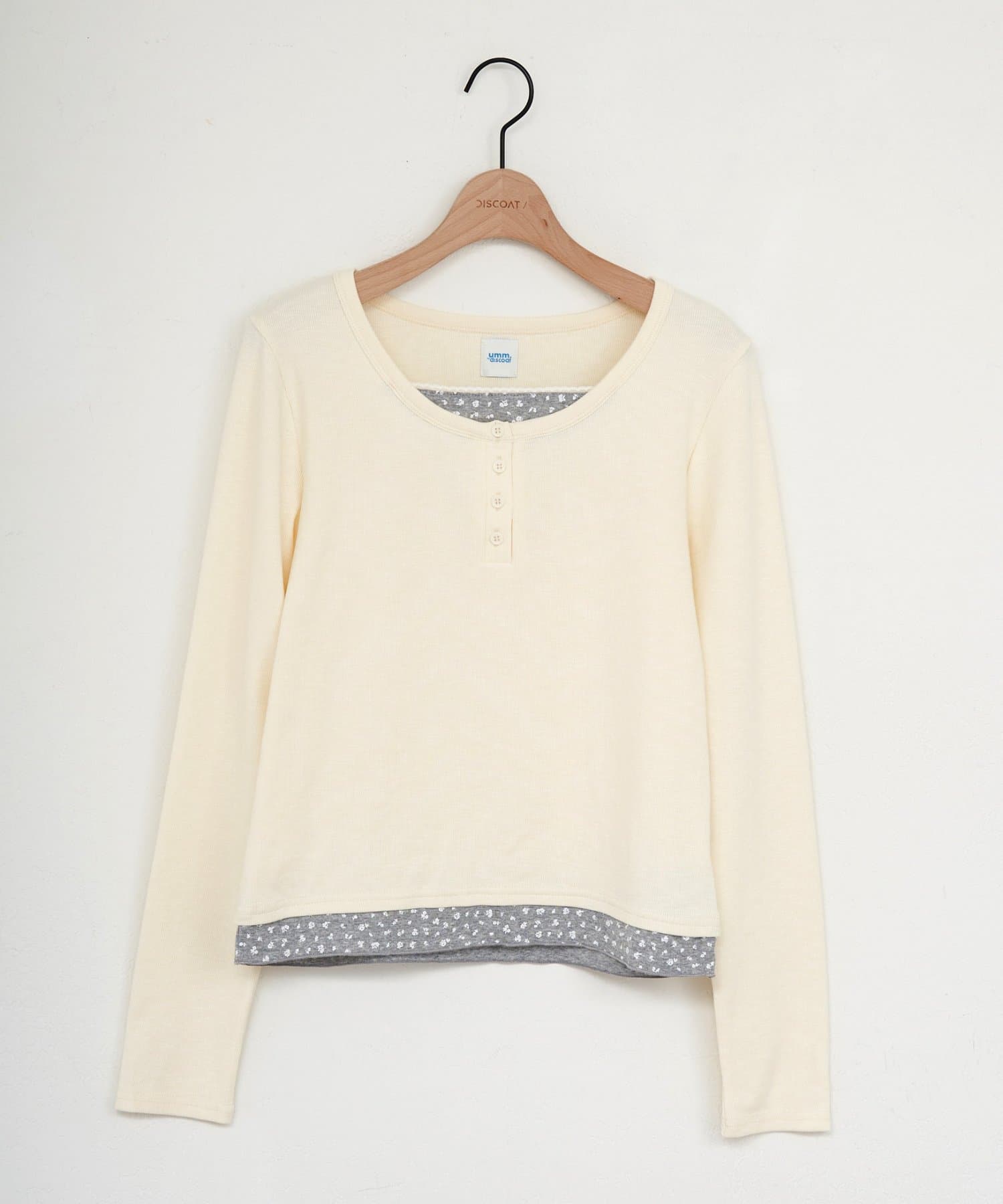 DISCOAT(ディスコート) 【SS先行予約/umm.】リブレイヤード風ヘンリープルオーバー