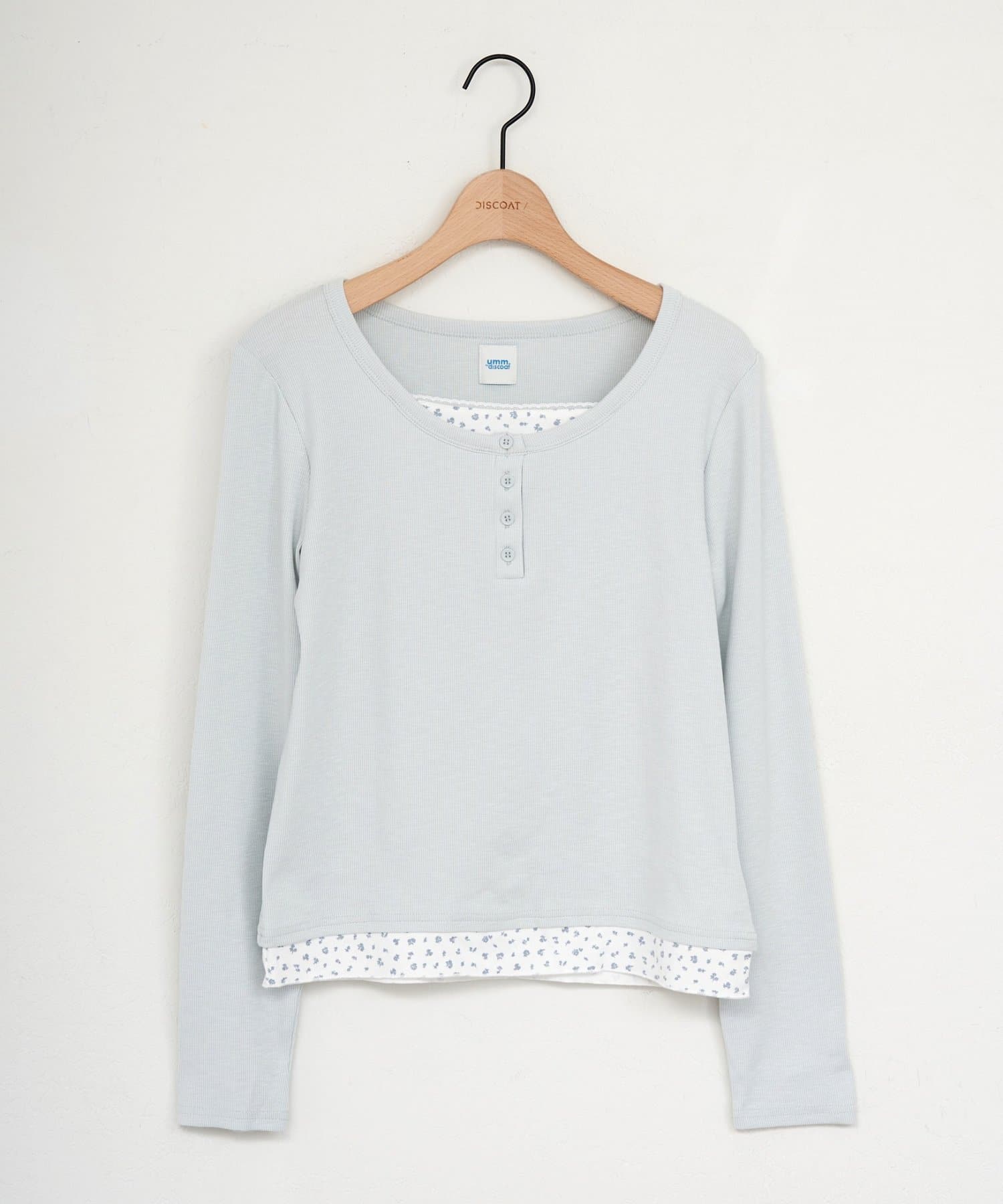 DISCOAT(ディスコート) 【SS先行予約/umm.】リブレイヤード風ヘンリープルオーバー