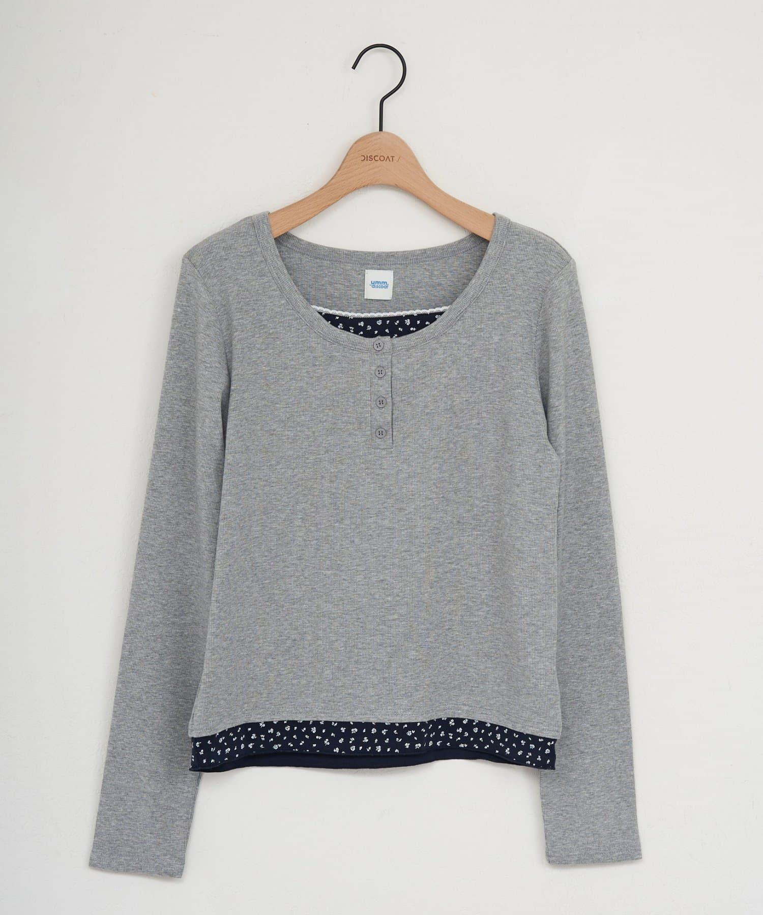 DISCOAT(ディスコート) 【SS先行予約/umm.】リブレイヤード風ヘンリープルオーバー