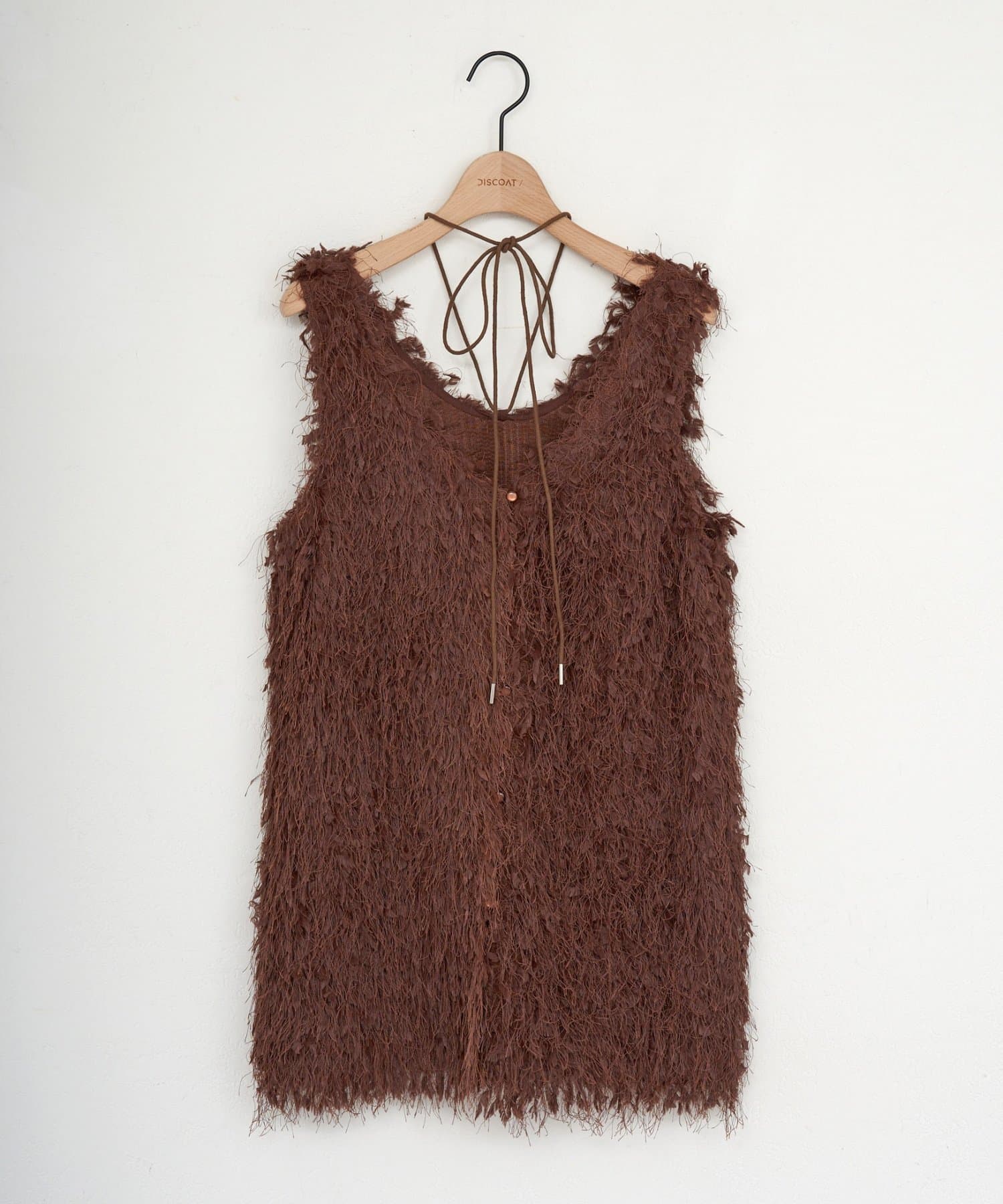 DISCOAT(ディスコート) 【umm.】チョーカー付きフェザーノースリチュニック