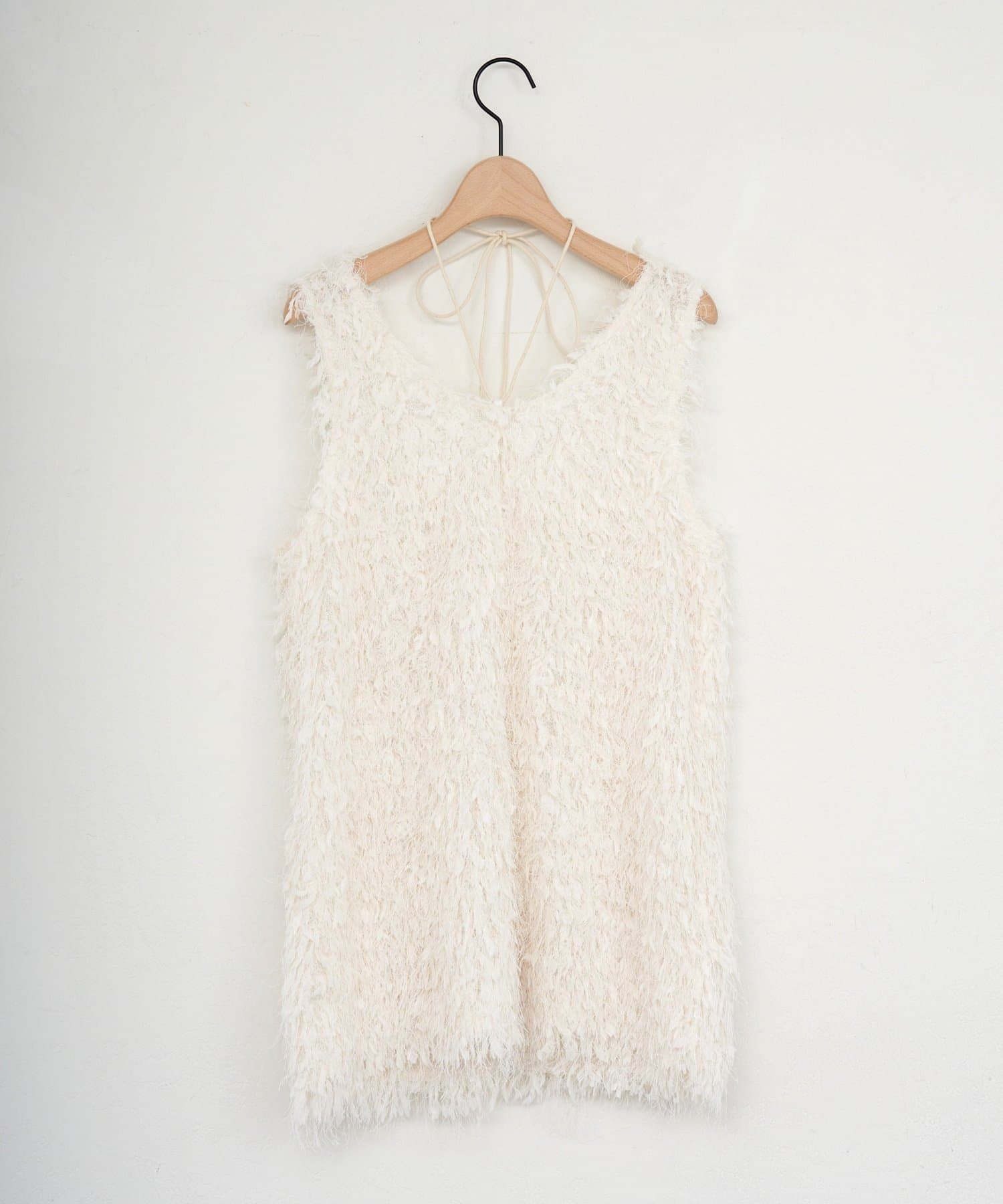 DISCOAT(ディスコート) 【umm.】チョーカー付きフェザーノースリチュニック