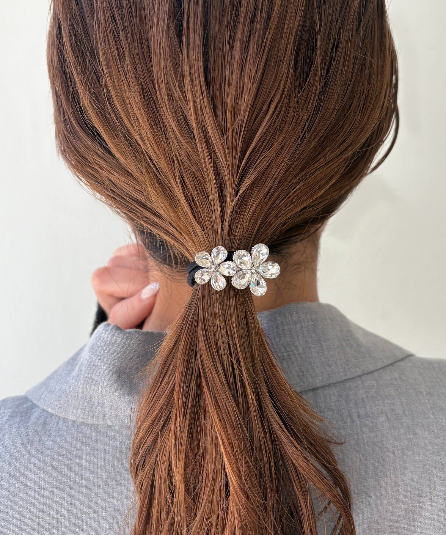 Lattice(ラティス) ストーンフラワーヘアゴム