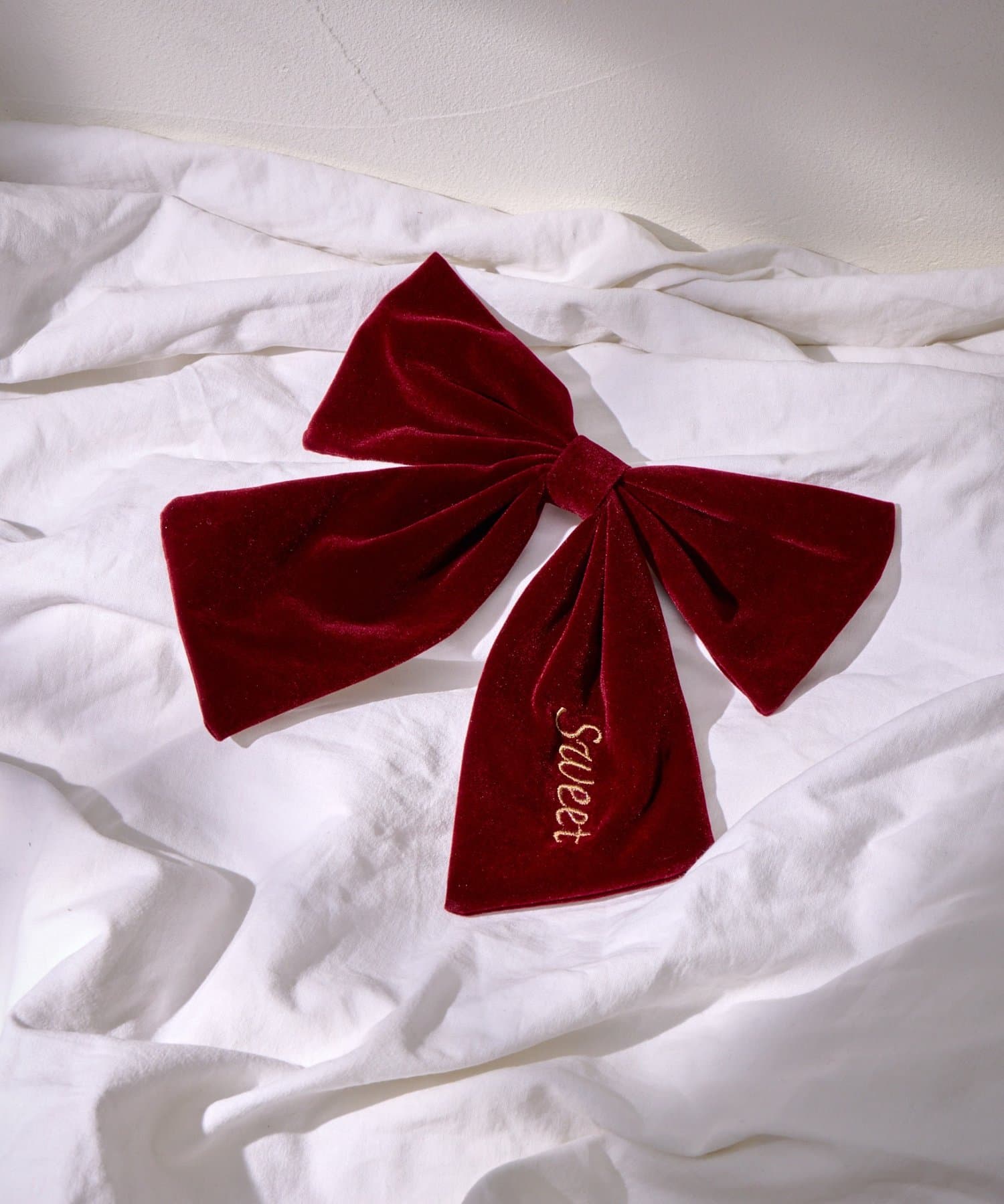 Lattice(ラティス) ベロアリボン刺繍バレッタ