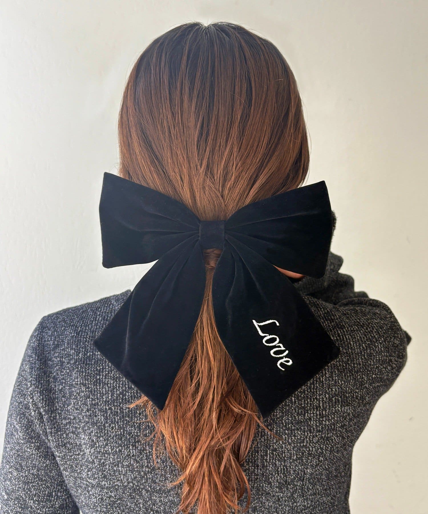 Lattice(ラティス) ベロアリボン刺繍バレッタ