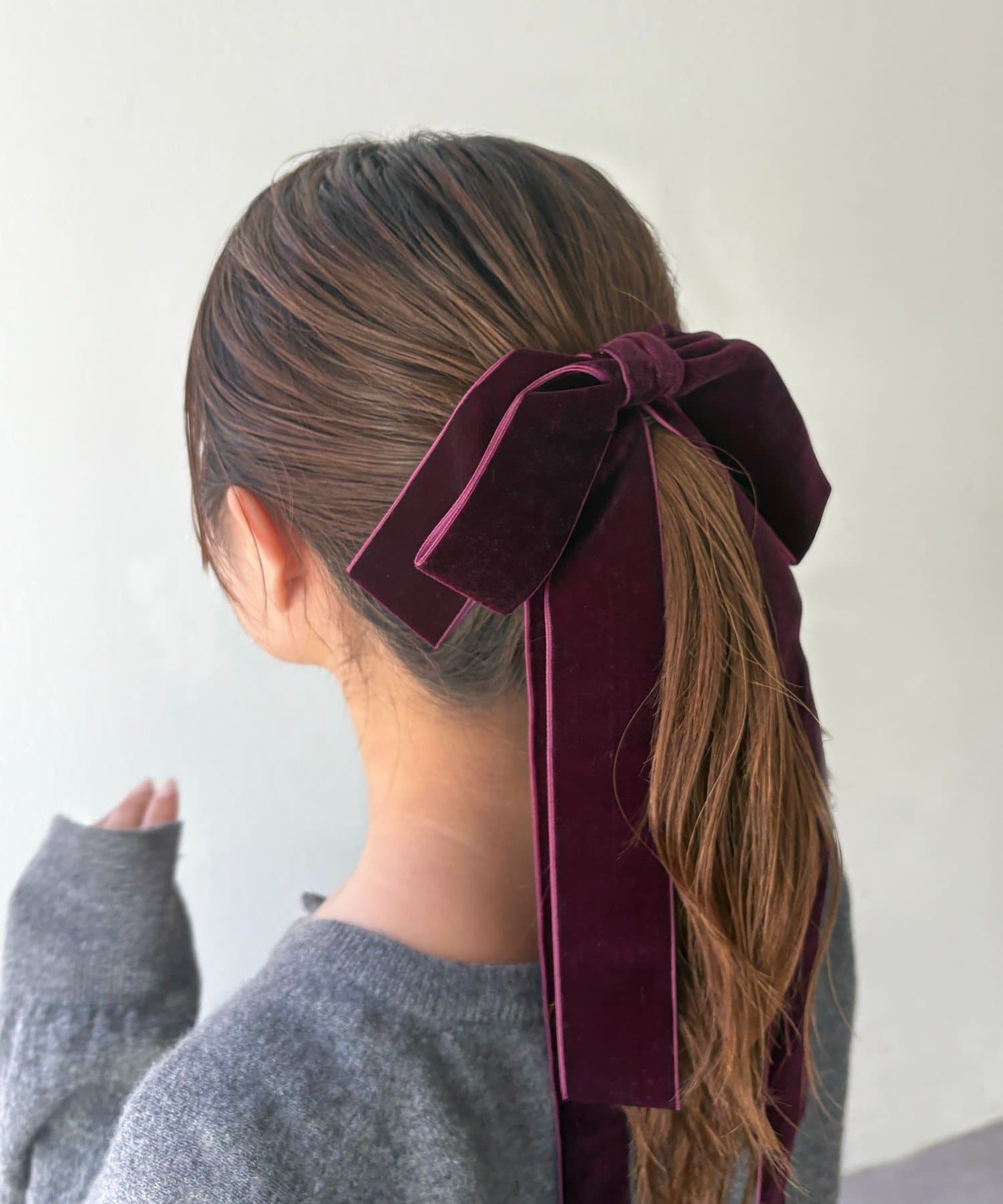 Lattice(ラティス) ベロアロングリボンバレッタ