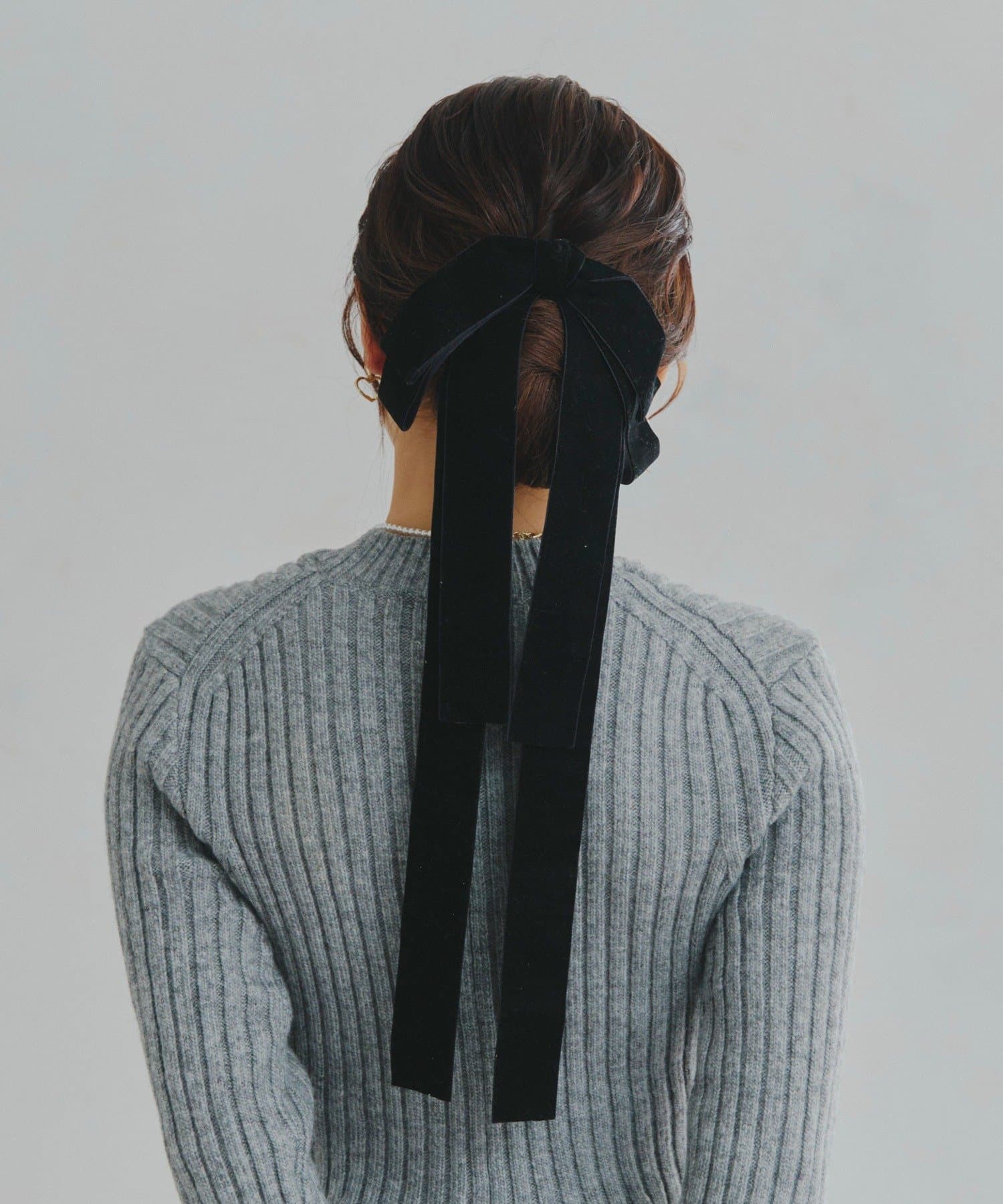 Lattice(ラティス) ベロアロングリボンバレッタ