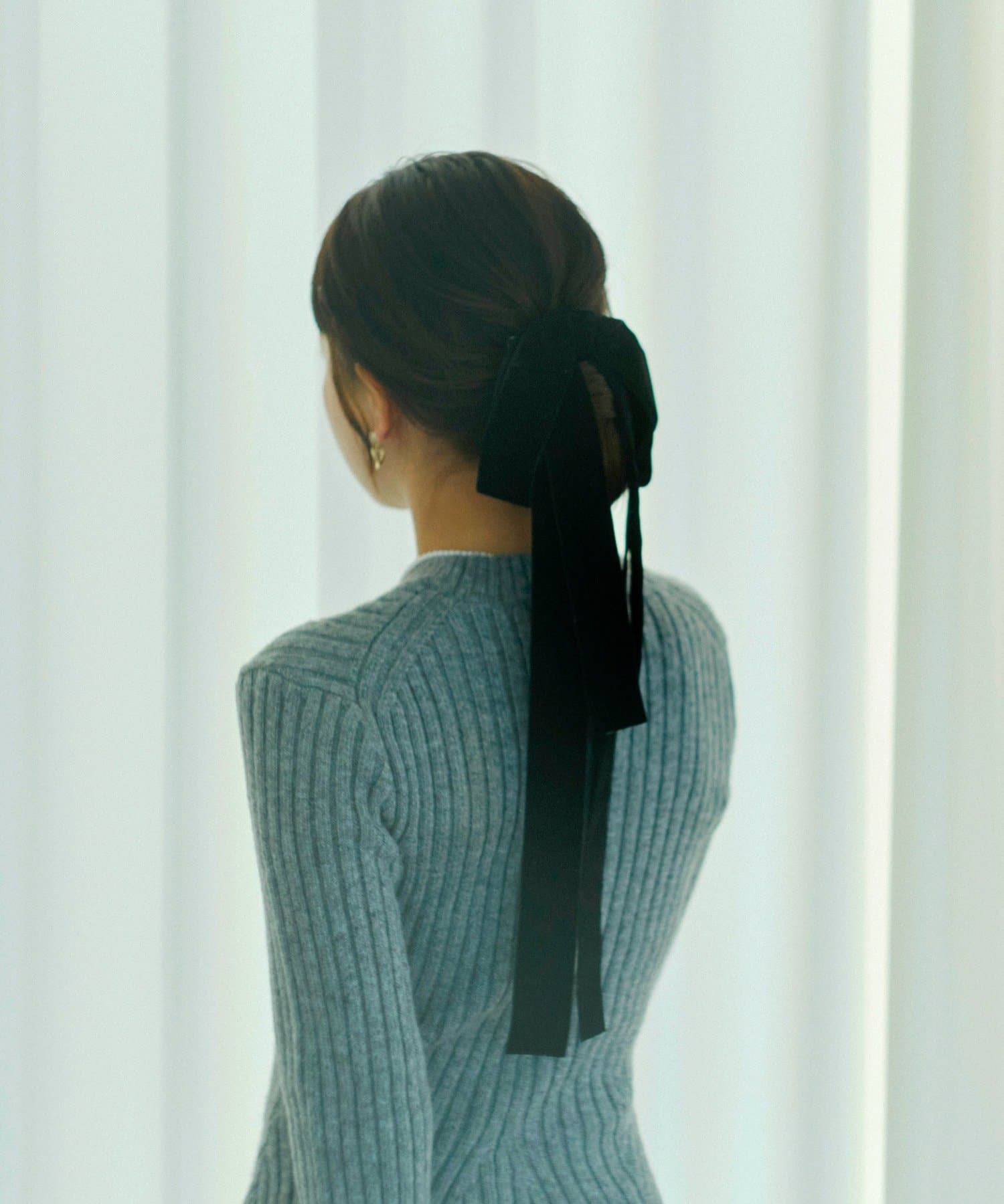 Lattice(ラティス) ベロアロングリボンバレッタ