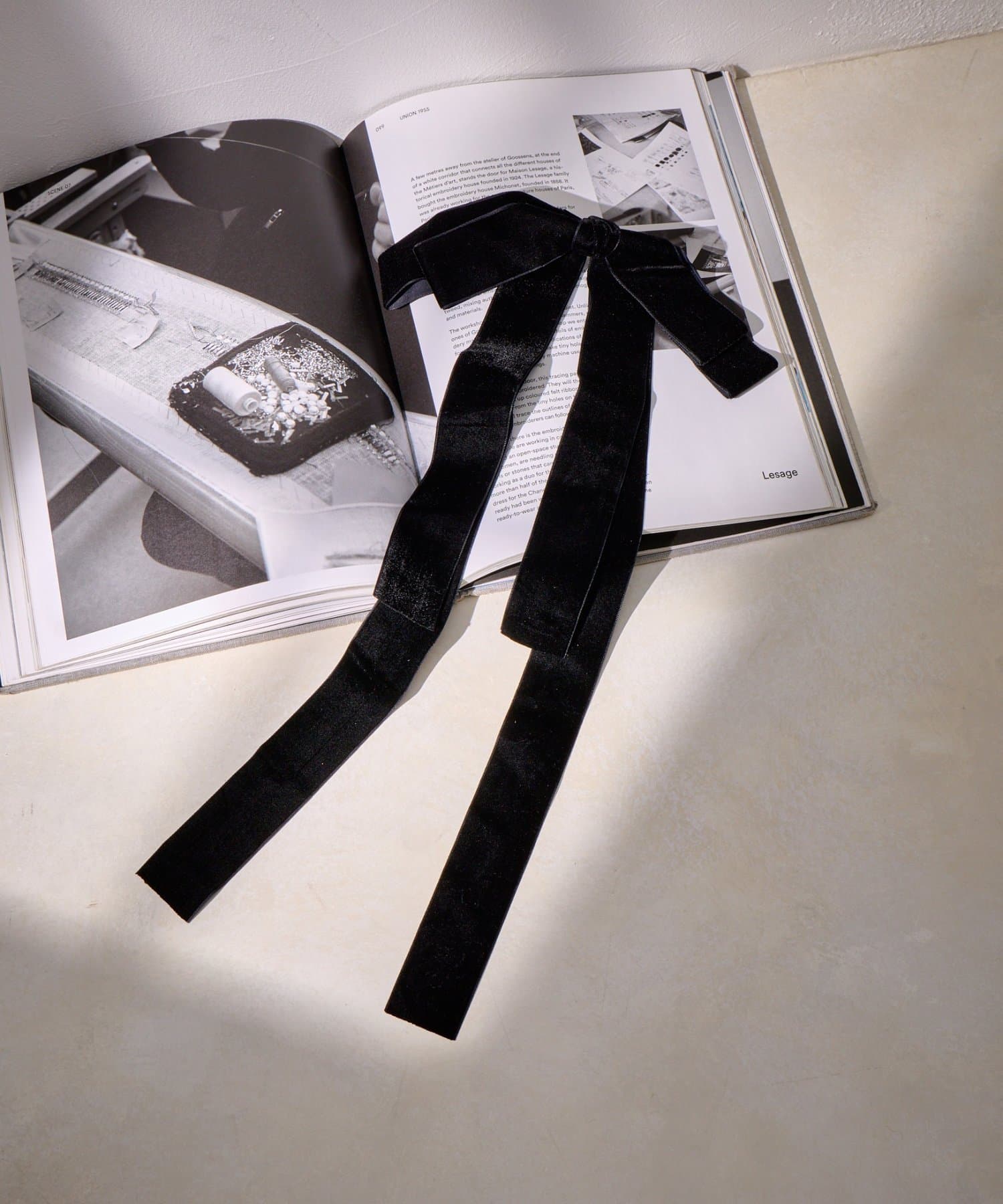 Lattice(ラティス) ベロアロングリボンバレッタ