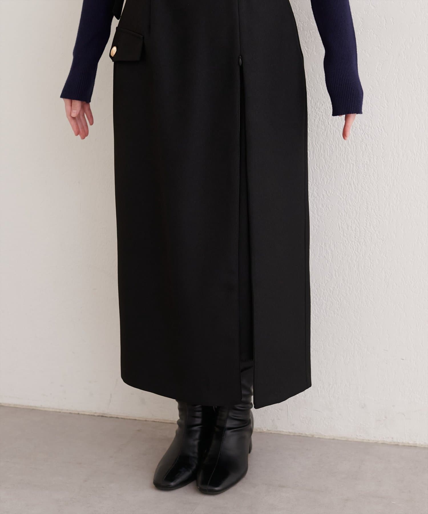 natural couture(ナチュラルクチュール) ベルト付きナロースカート