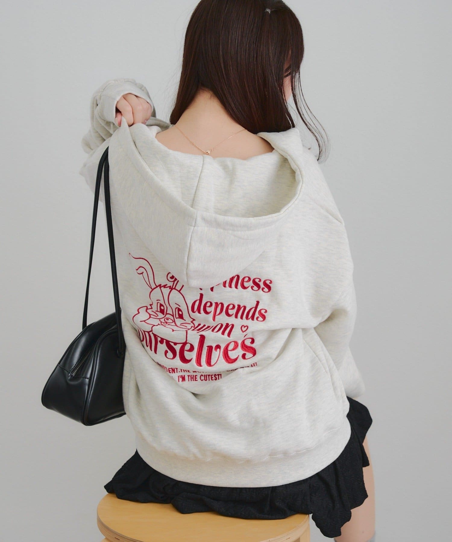 NICE CLAUP / OLIVE des OLIVE OUTLET(ナイスクラップ  / オリーブ デ オリーブ アウトレット) 【RMAF】うさぎZIPUPパーカー