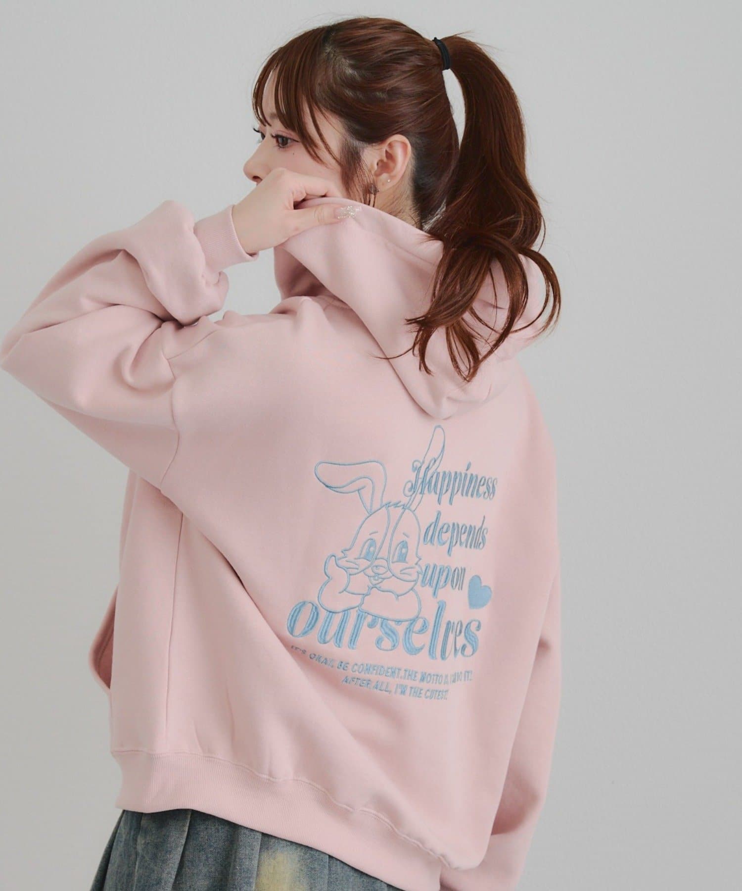 NICE CLAUP / OLIVE des OLIVE OUTLET(ナイスクラップ  / オリーブ デ オリーブ アウトレット) 【RMAF】うさぎZIPUPパーカー