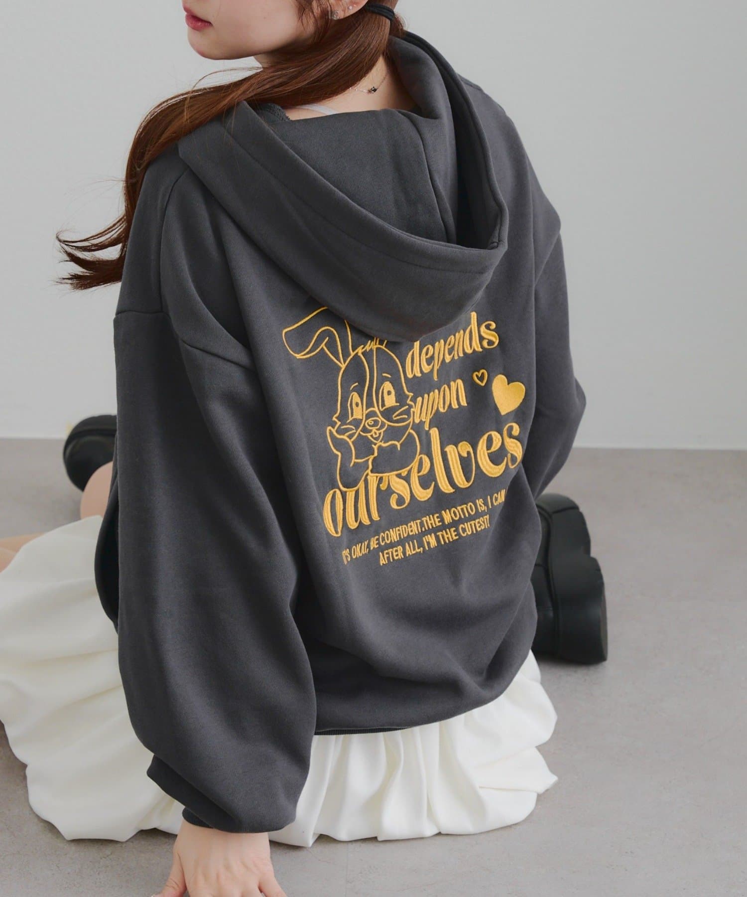 NICE CLAUP / OLIVE des OLIVE OUTLET(ナイスクラップ  / オリーブ デ オリーブ アウトレット) 【RMAF】うさぎZIPUPパーカー