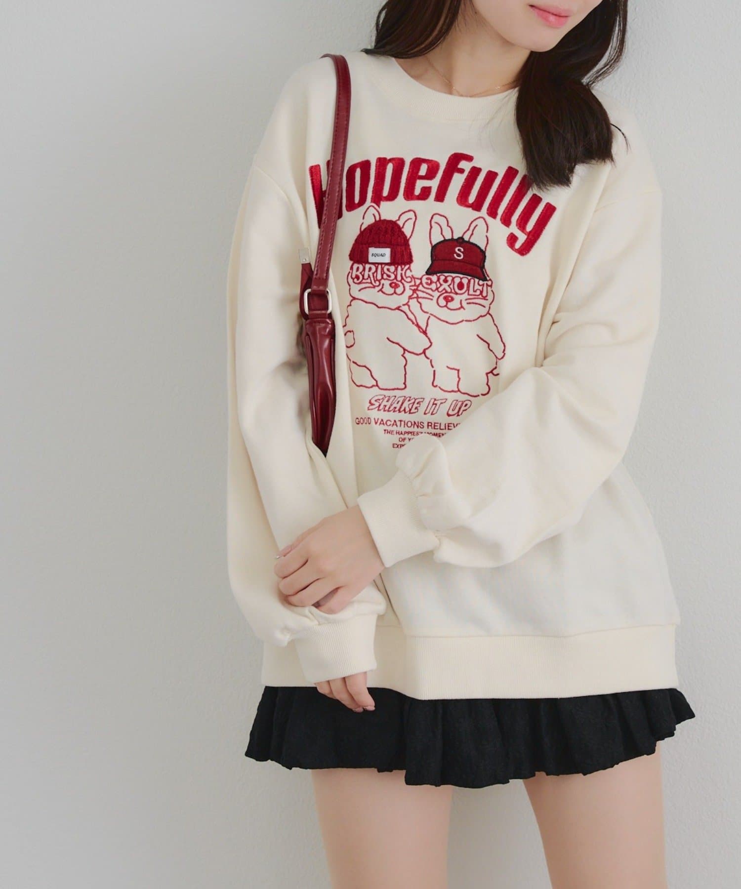 NICE CLAUP / OLIVE des OLIVE OUTLET(ナイスクラップ  / オリーブ デ オリーブ アウトレット) 【RMAF】お願いウサギニット帽プルオーバー