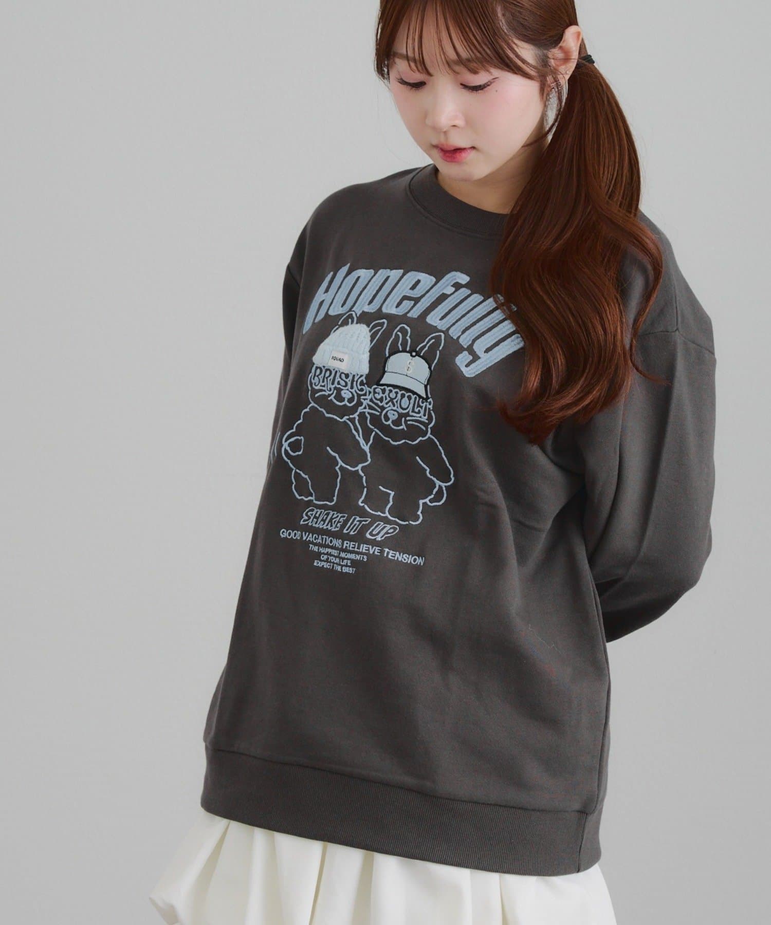 NICE CLAUP / OLIVE des OLIVE OUTLET(ナイスクラップ  / オリーブ デ オリーブ アウトレット) 【RMAF】お願いウサギニット帽プルオーバー