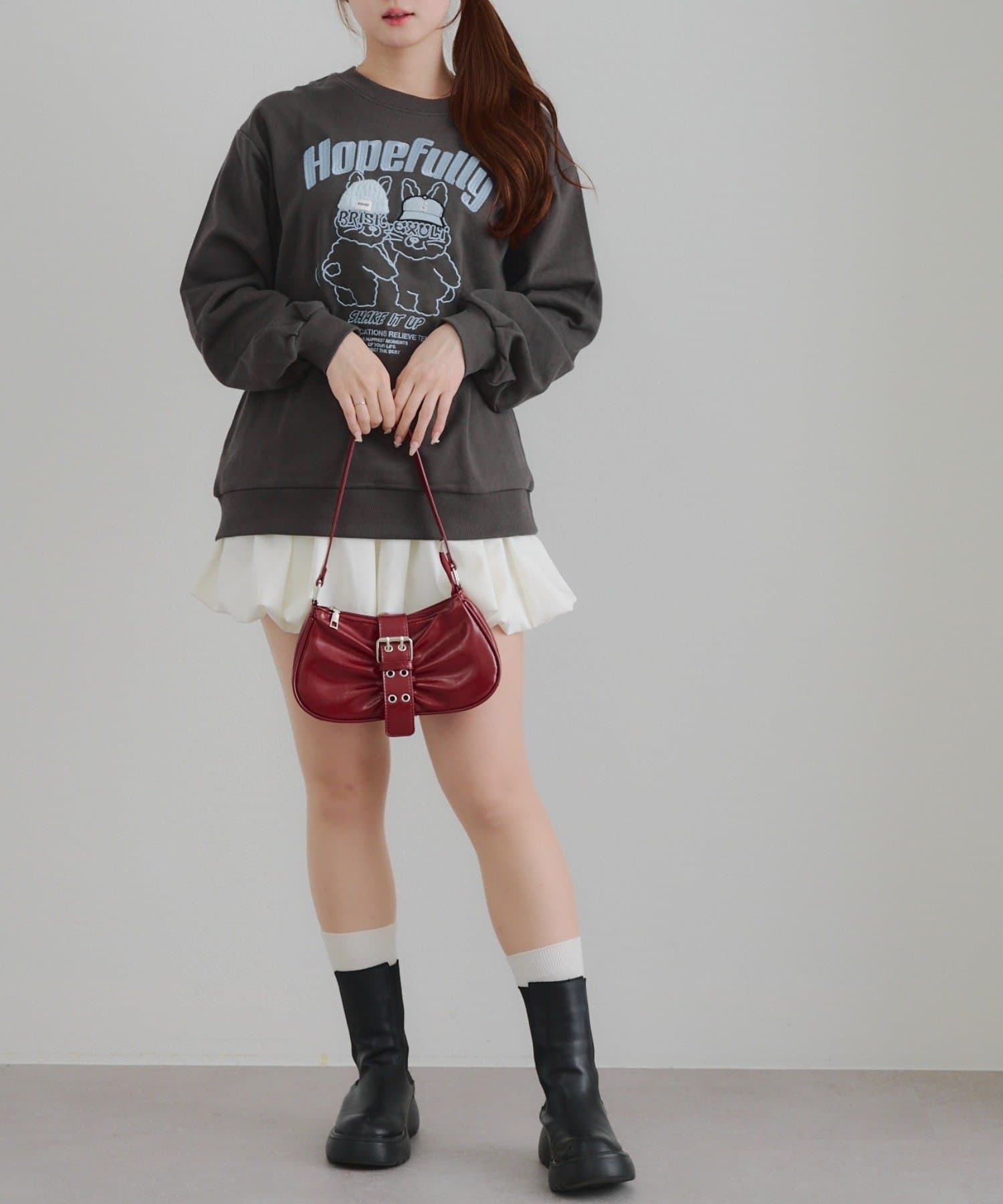 NICE CLAUP / OLIVE des OLIVE OUTLET(ナイスクラップ  / オリーブ デ オリーブ アウトレット) 【RMAF】お願いウサギニット帽プルオーバー