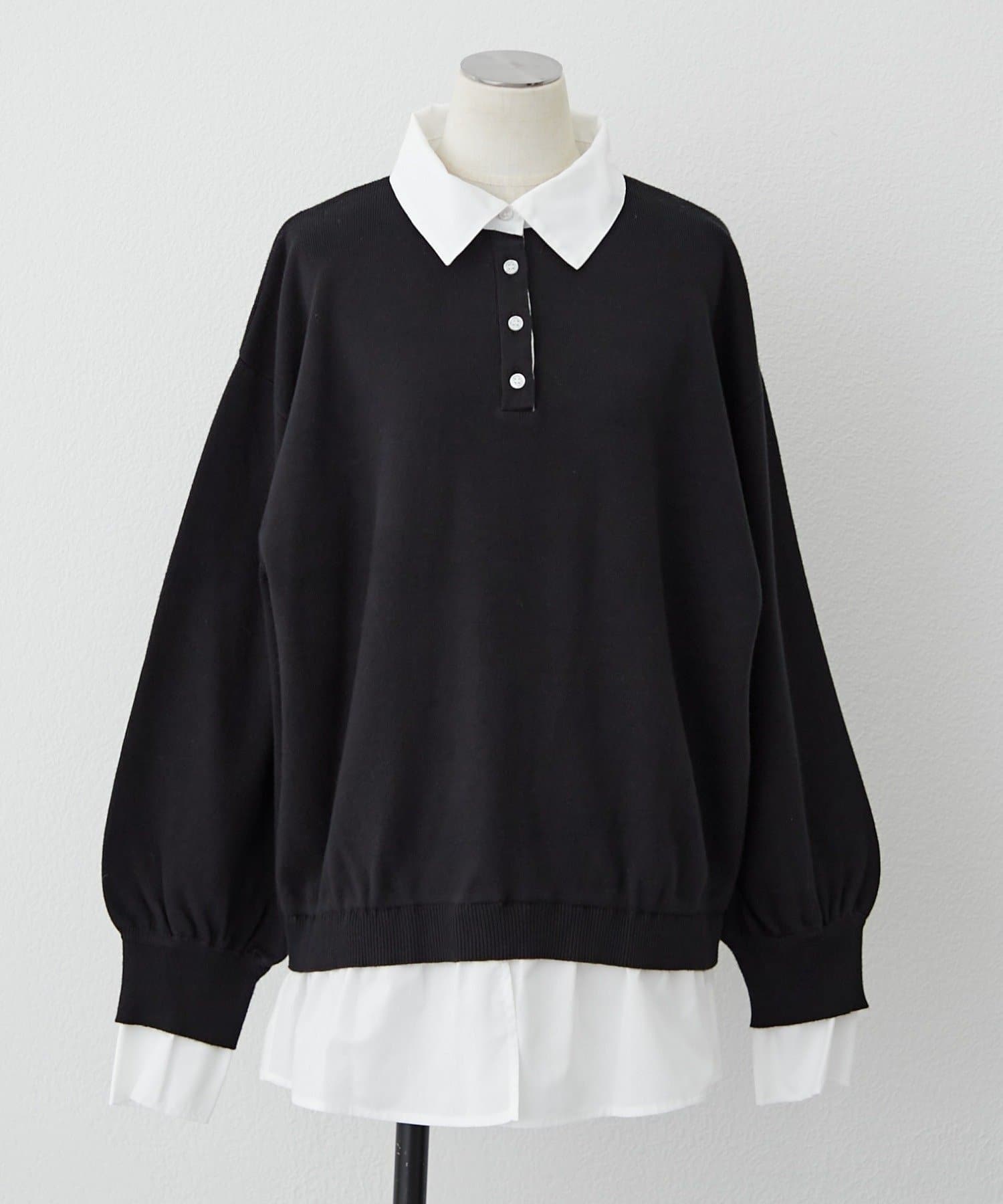 Remind me and forever(リマインドミーアンドフォーエバー) 【nane/WEB限定】《一枚でこなれ感》シャツドッキングニット