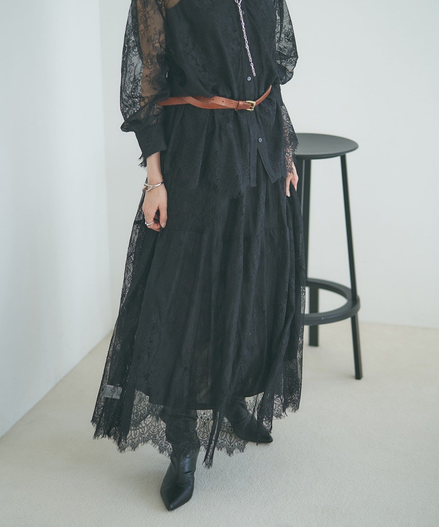 Remind me and forever(リマインドミーアンドフォーエバー) 【2026SS】ひげレースティアードスカート