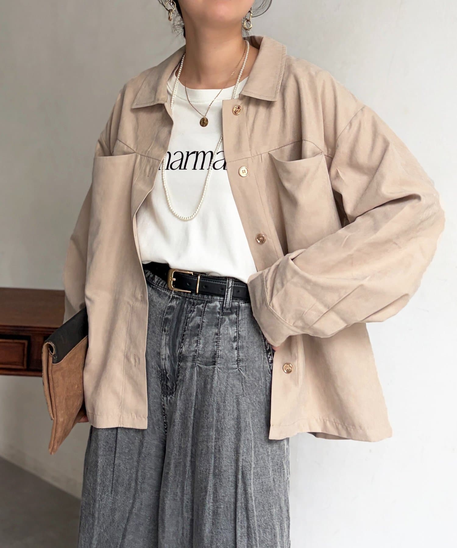 Chez toi(シェトワ) ショート丈シャツジャケット