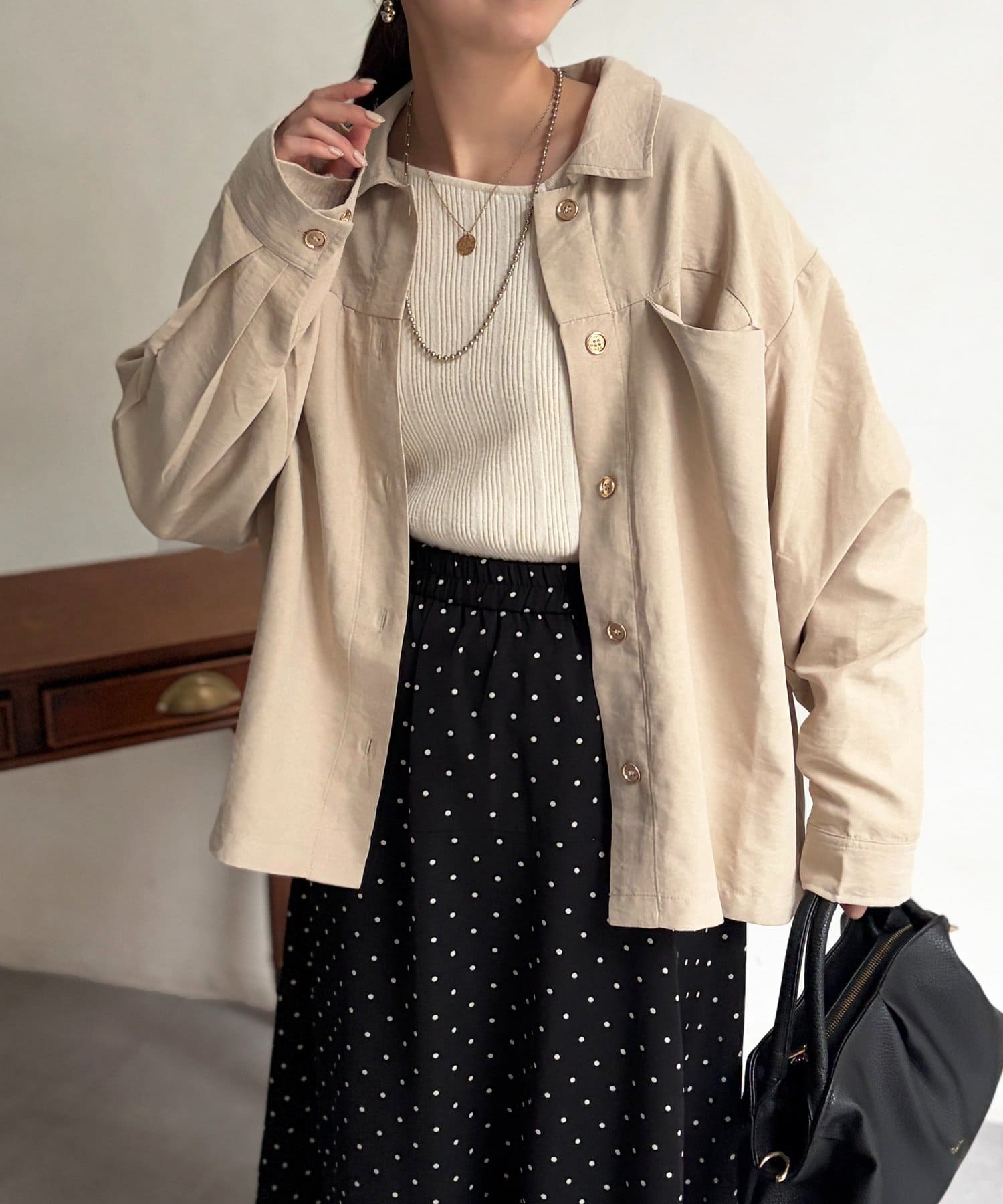 Chez toi(シェトワ) ショート丈シャツジャケット