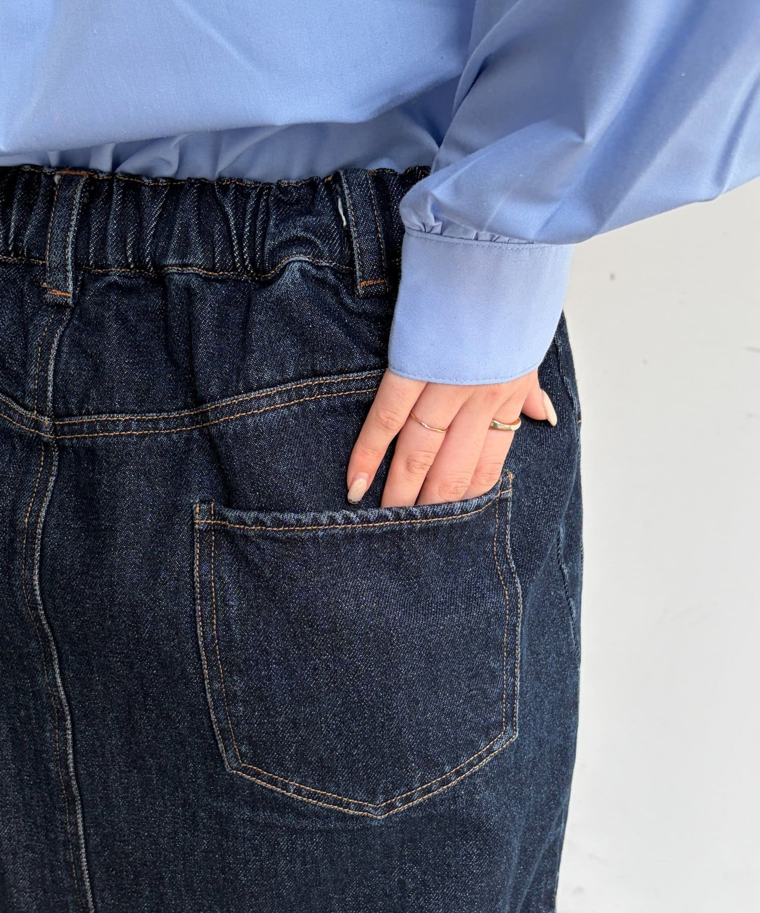 Chez toi(シェトワ) フロントポケットIラインデニムスカート