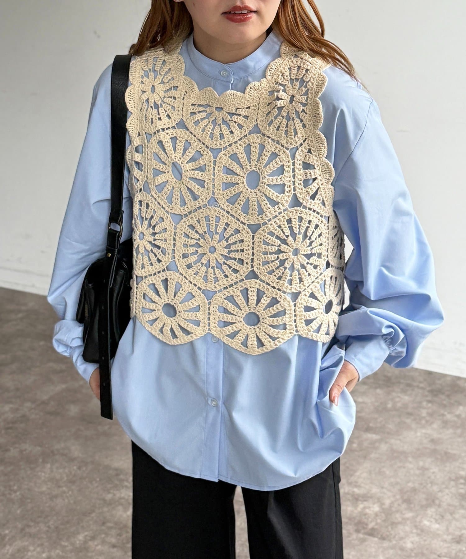 CPCM(シーピーシーエム) クロシェベストセットシャツ