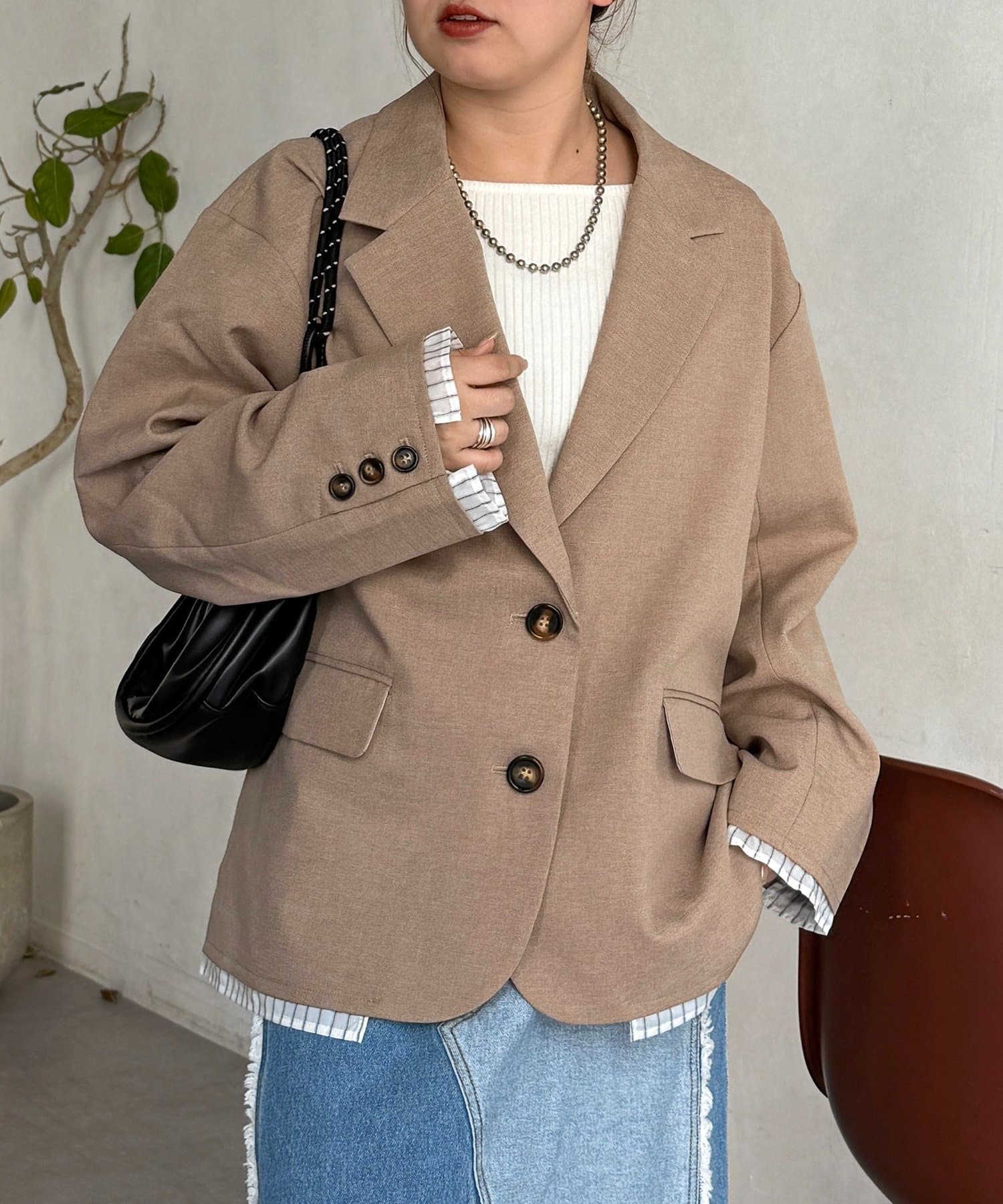 CPCM(シーピーシーエム) フェイクレイヤードテーラードジャケット