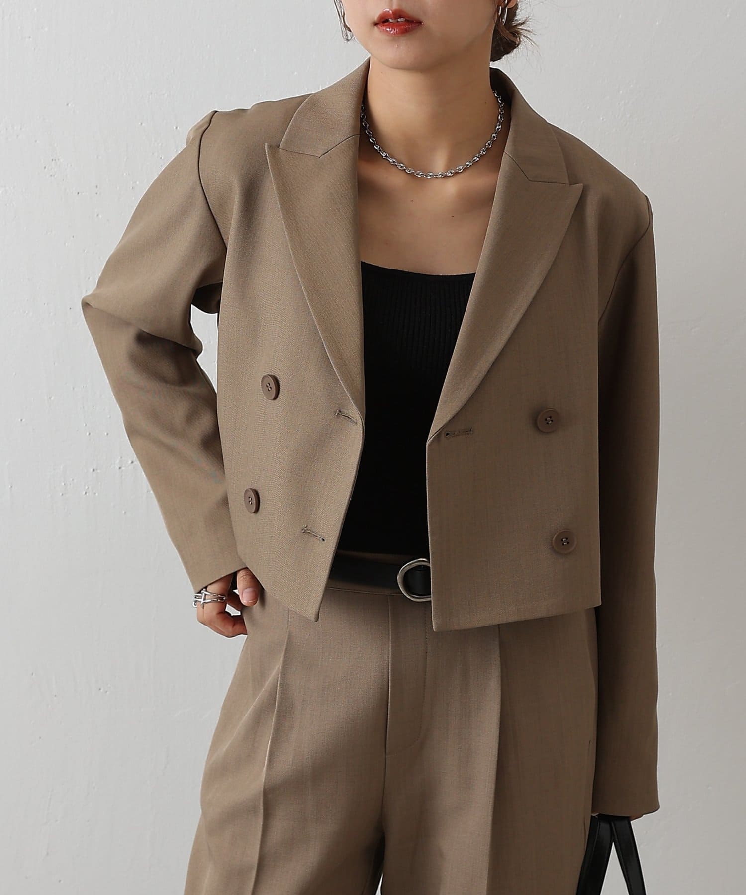 COLONY 2139(コロニー トゥーワンスリーナイン) 【セットアップ対応】クロップドWテーラードジャケット