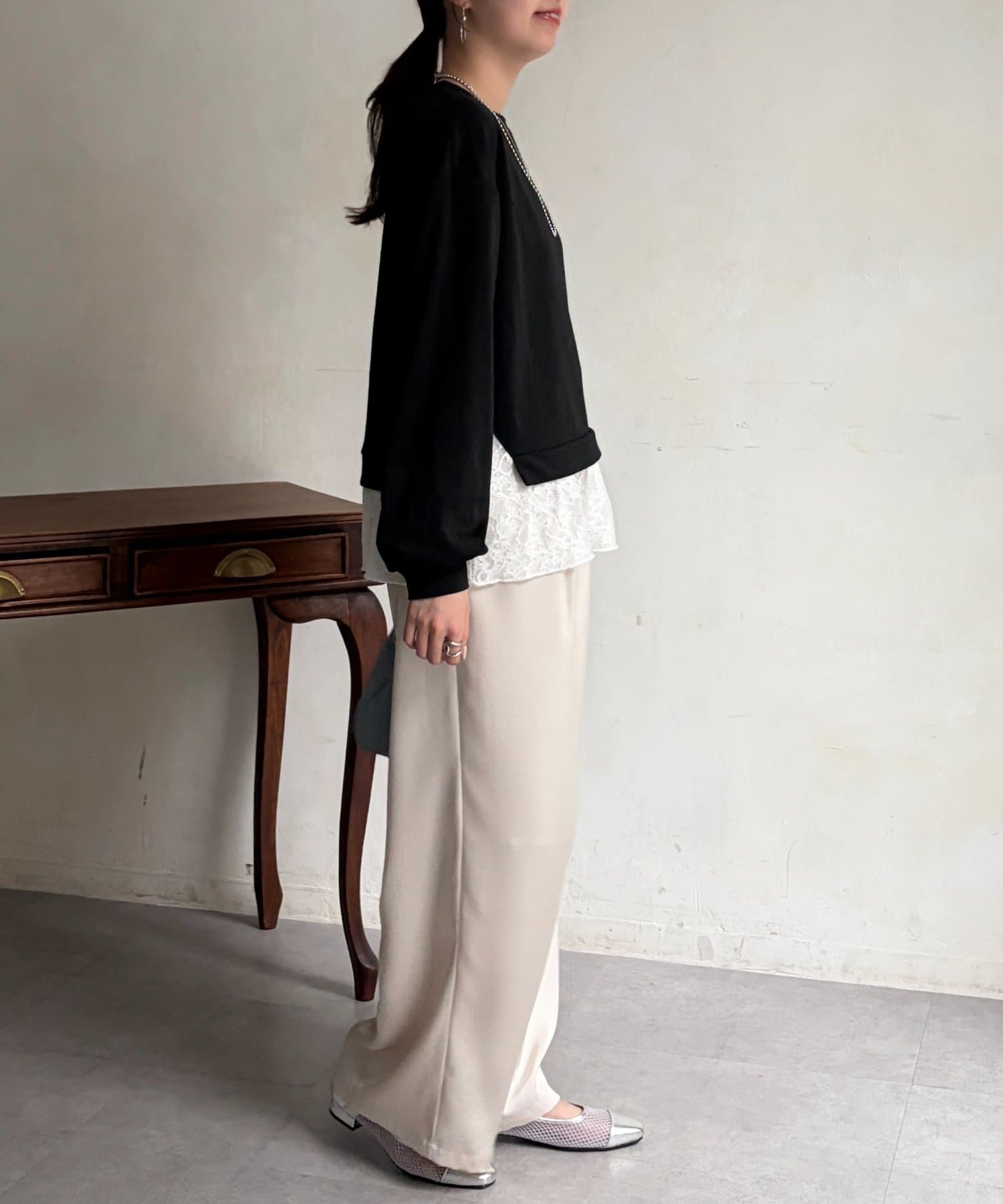 Chez toi(シェトワ) カットレースドッキングプルオーバー