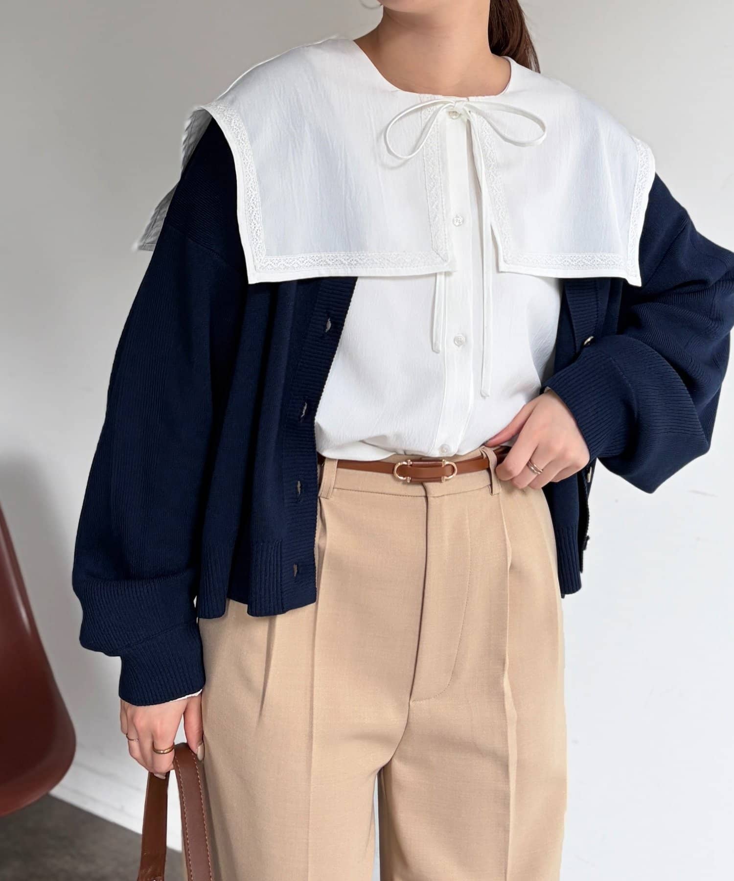 Chez toi(シェトワ) TRビック襟ブラウス